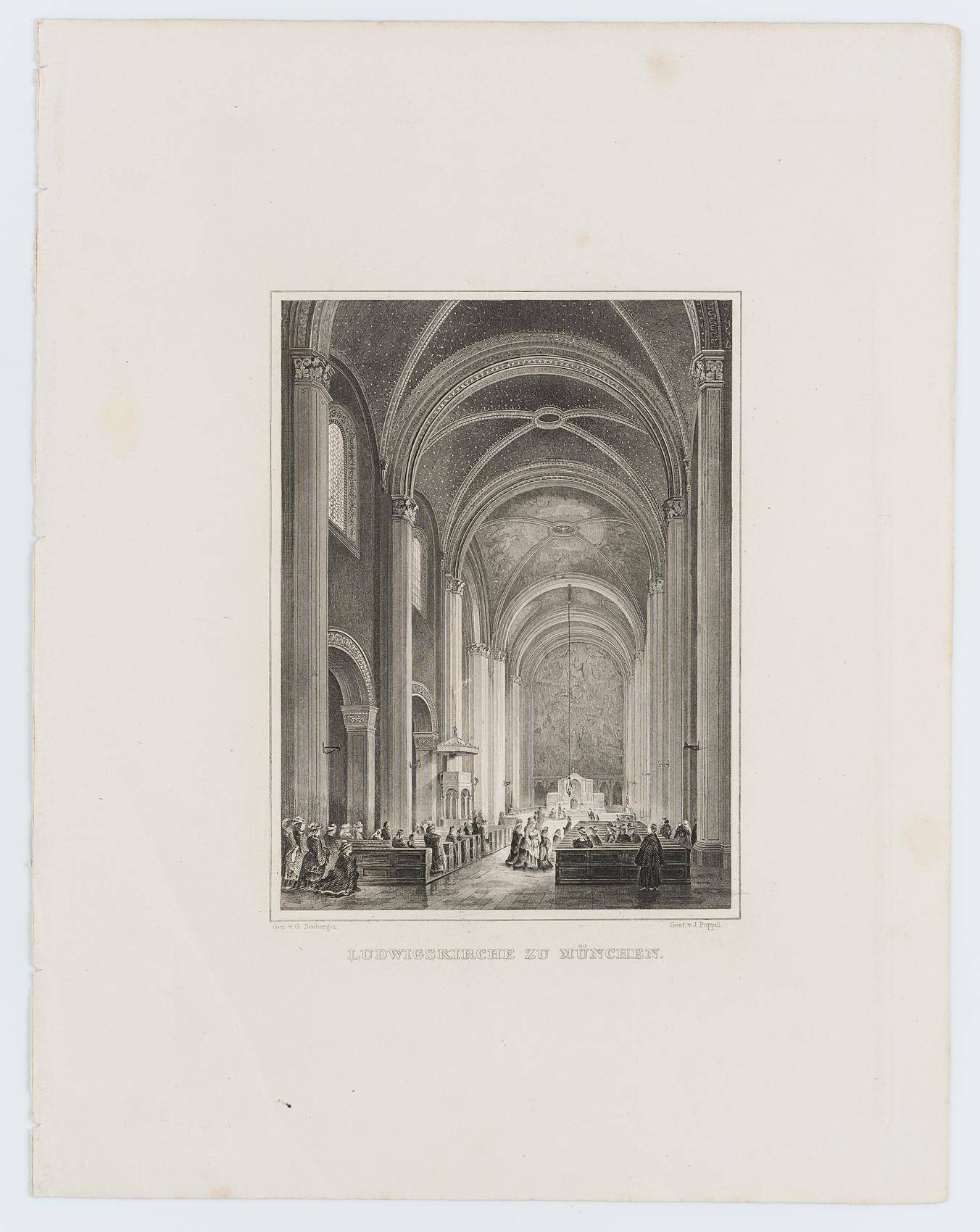 Nach G.Seeberger, Innenansicht der Ludwigskirche zu München