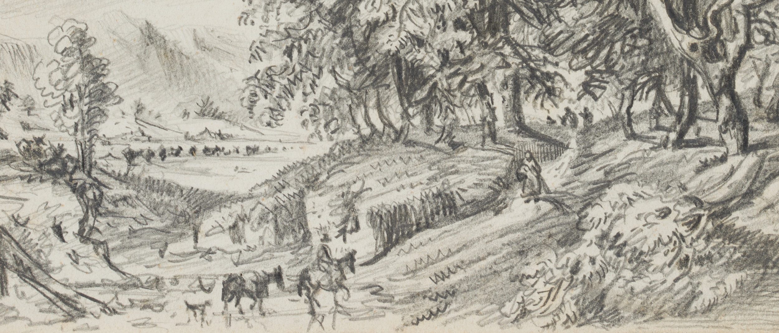 Landschaft mit belebter Landstraße