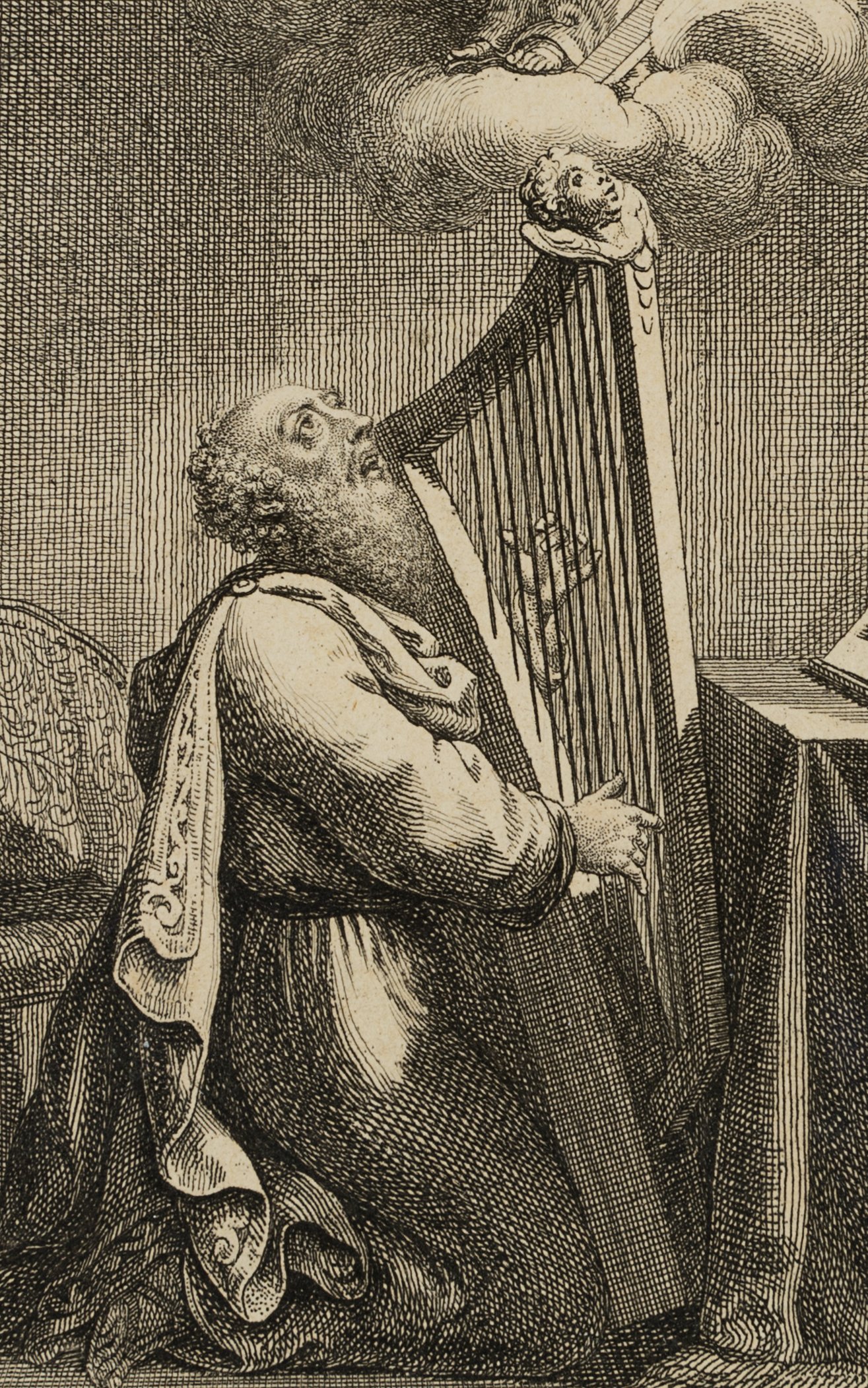 König David mit der Harfe musizierend