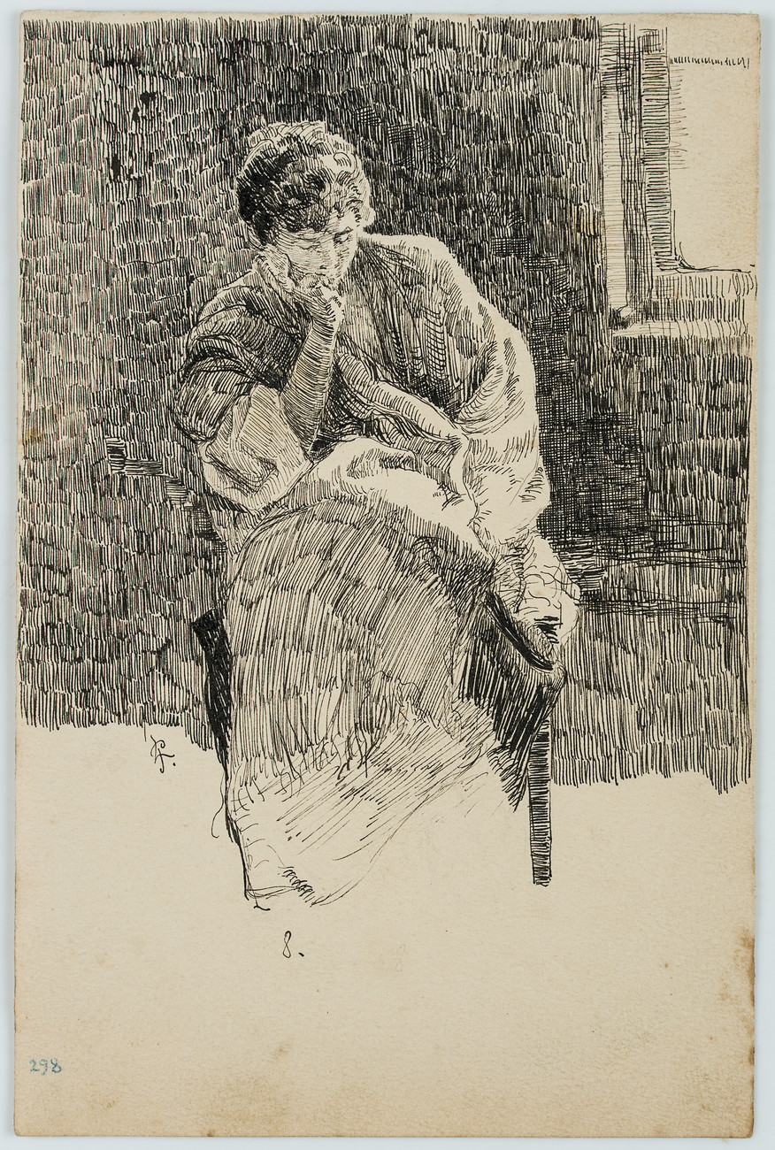 Niederblickenden Dame