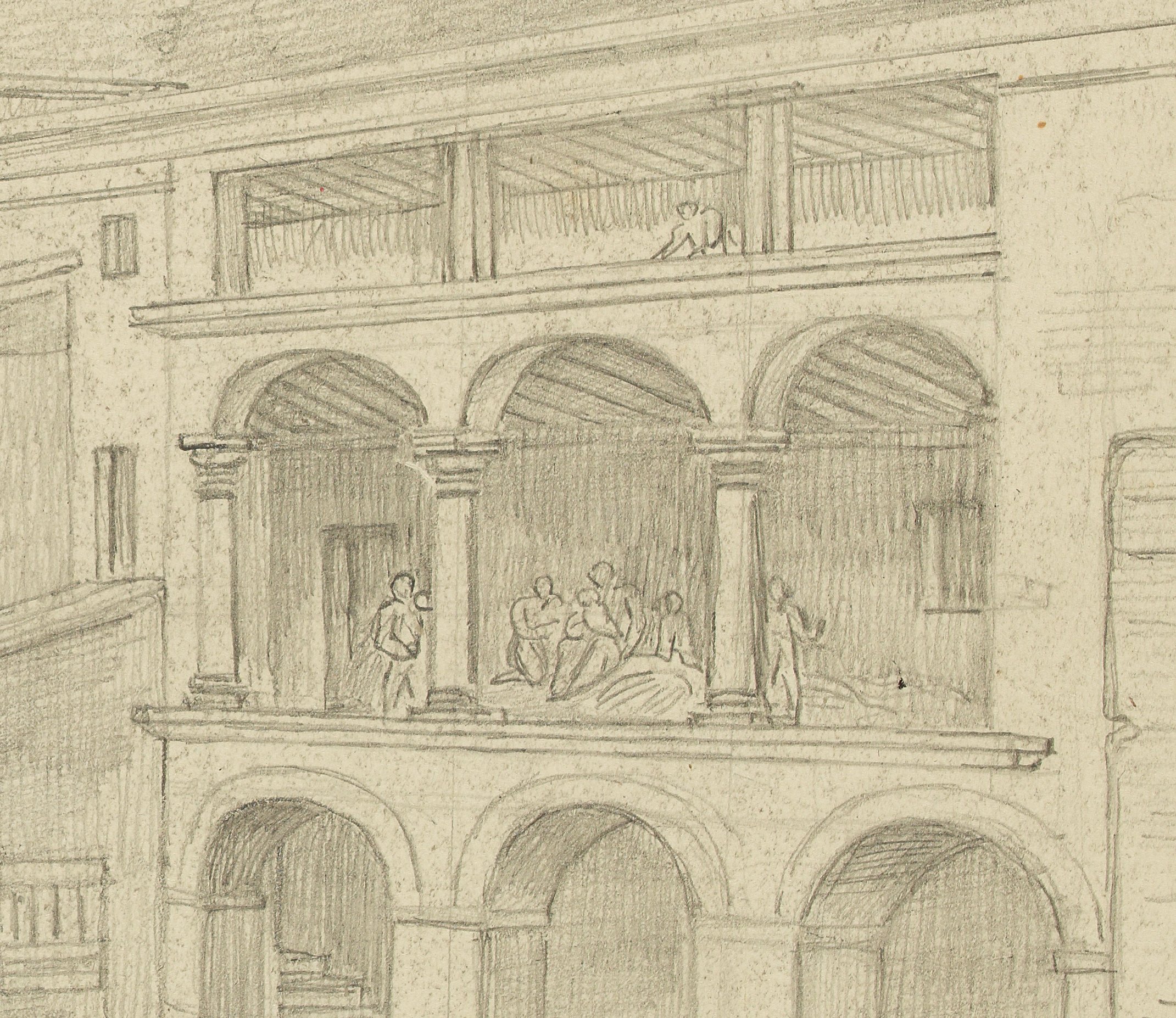Ländliche Häusergruppe mit Loggia