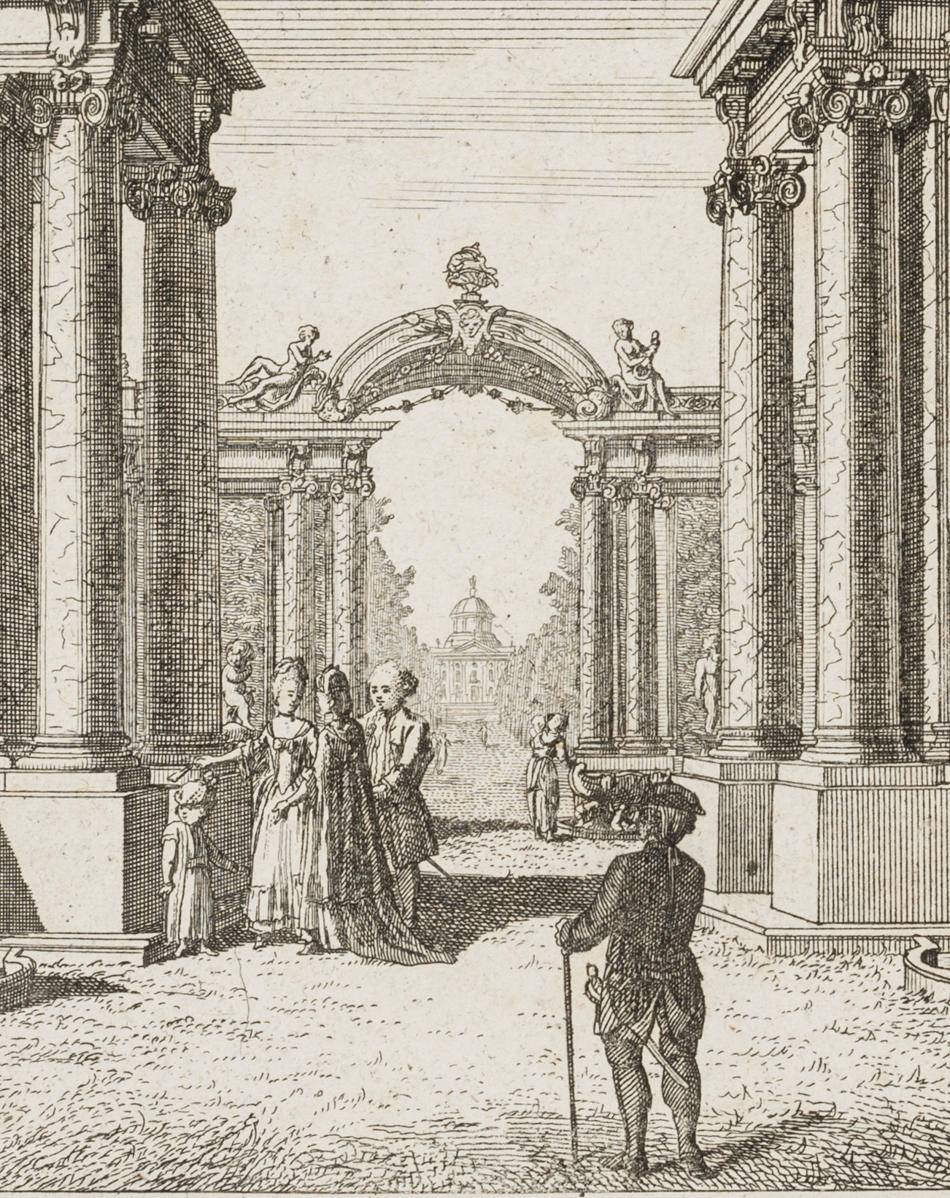 Ansicht der Kolonnaden im Schlosspark von Sanssouci in Potsdam