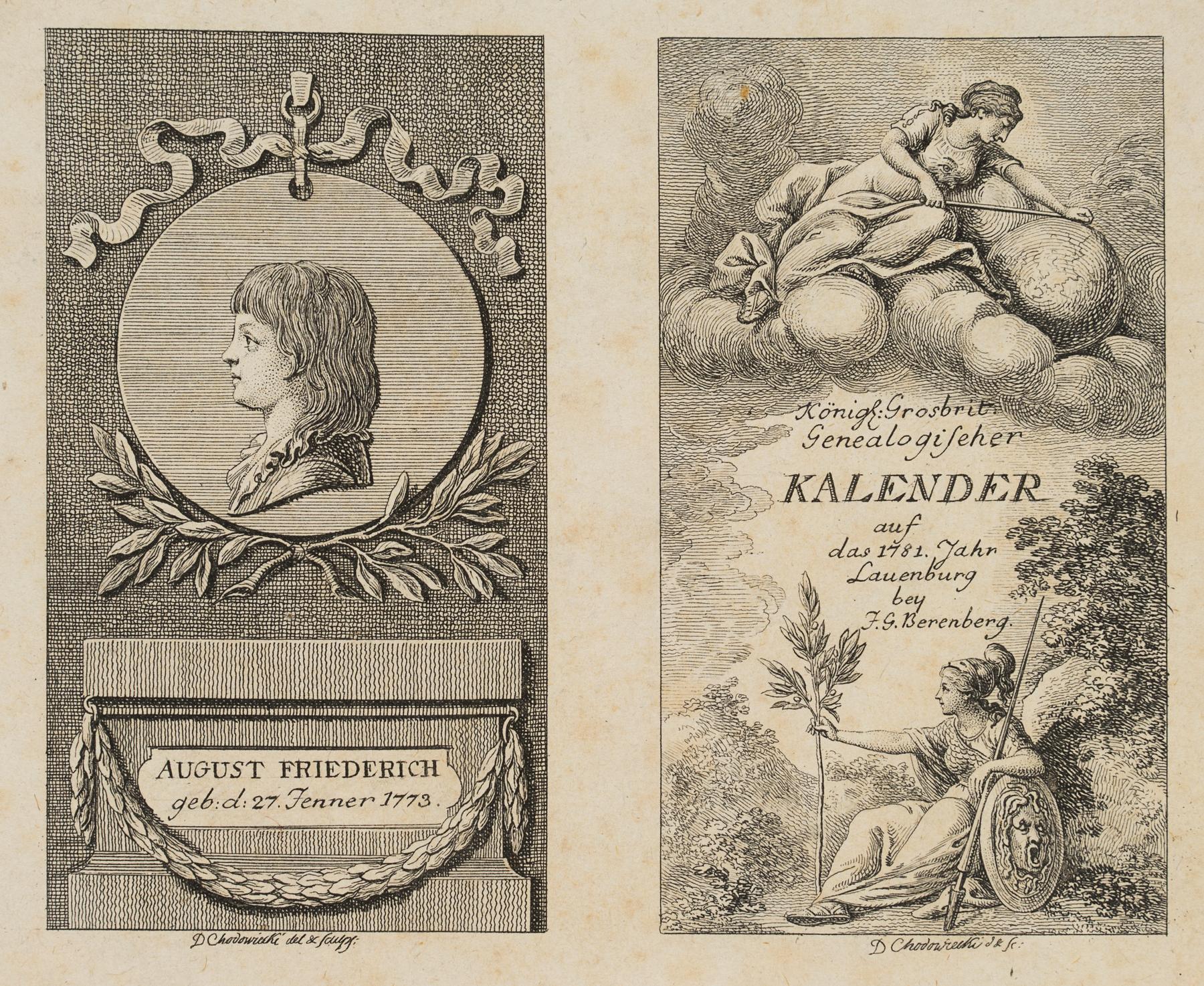 Titel und Portrait zum Lauenburger Kalender für 1781