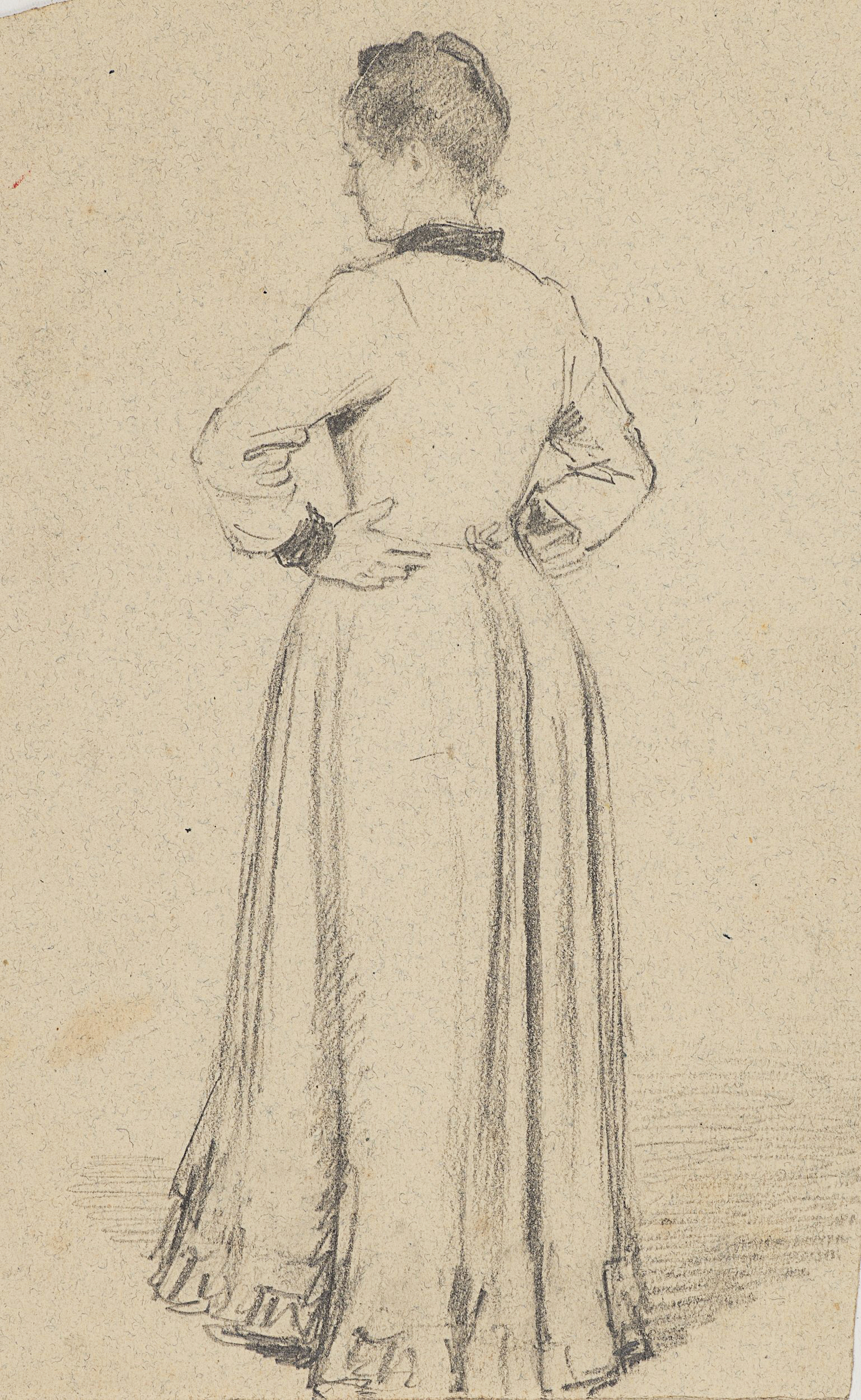Stehende Frau von hinten