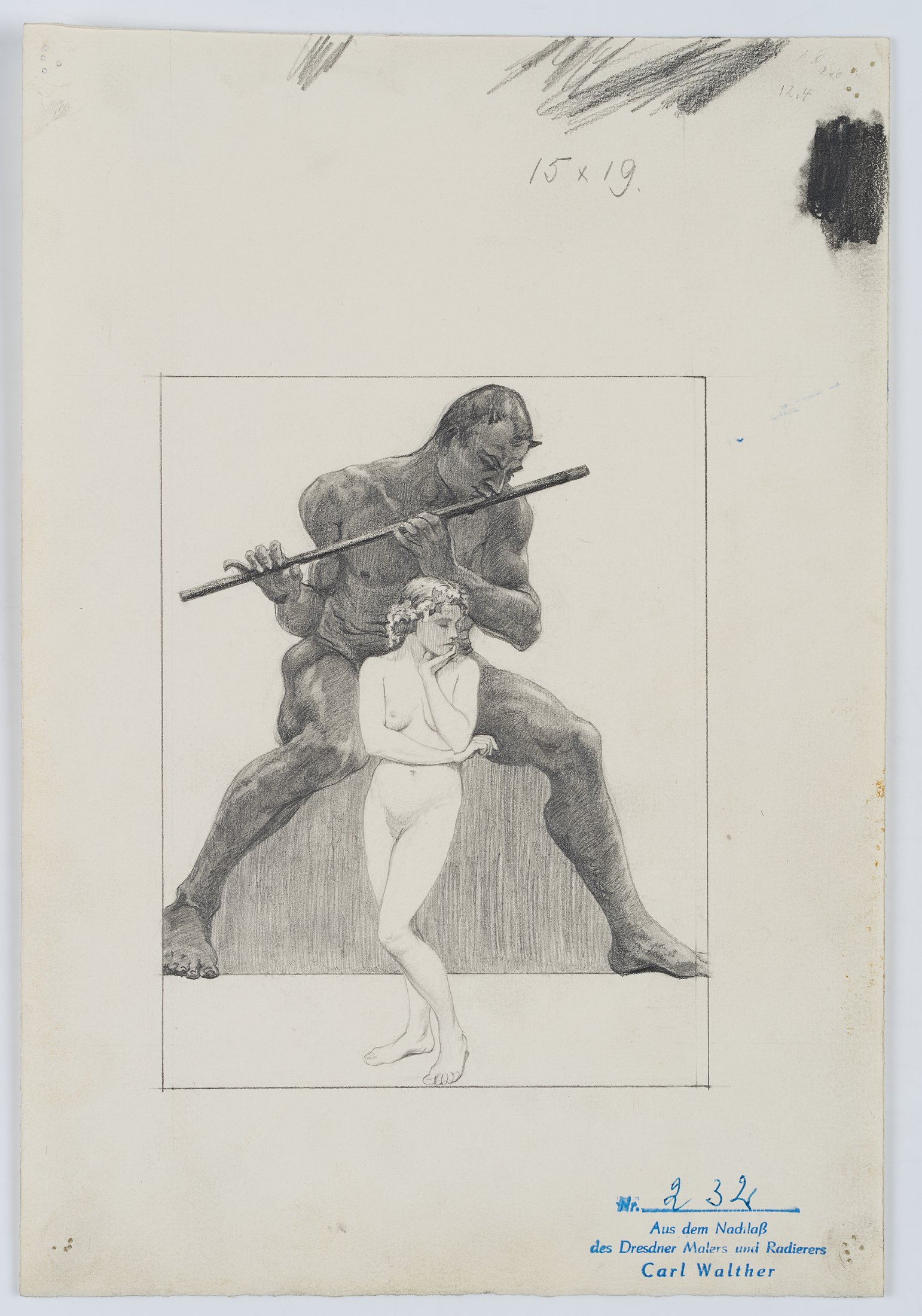Flötender Faun und weiblicher Akt I