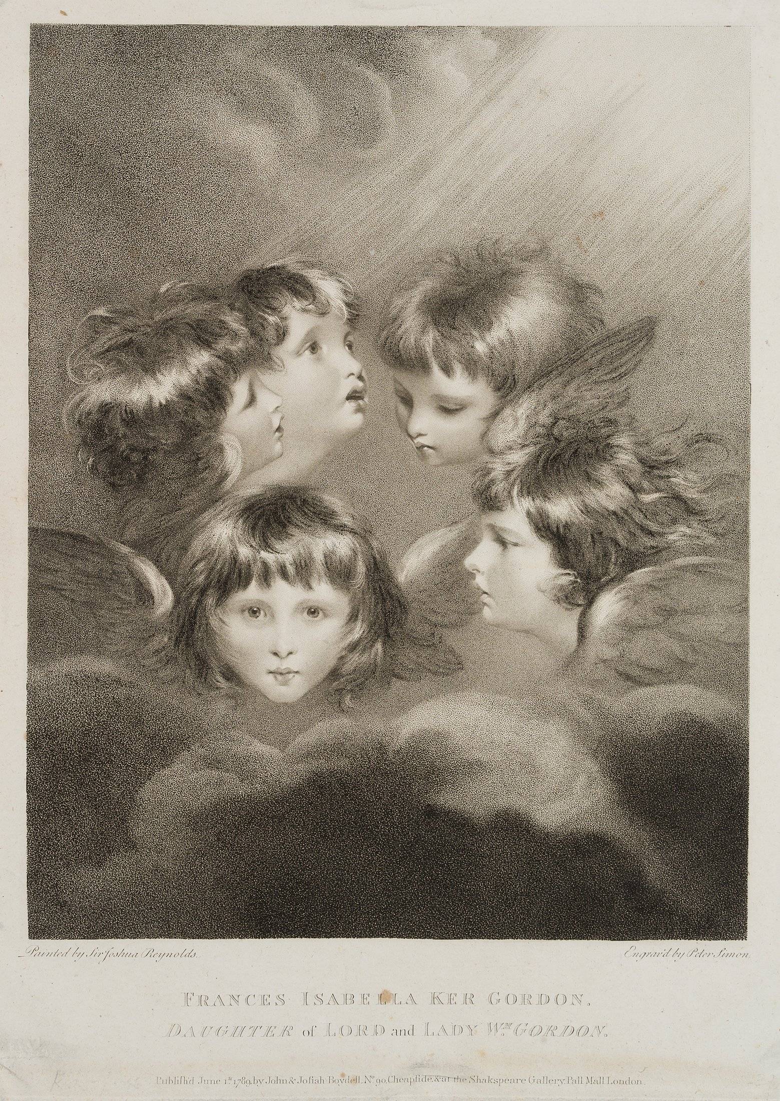 nach Joshua Reynolds: A Child's Portrait in different Views, Angels Heads
