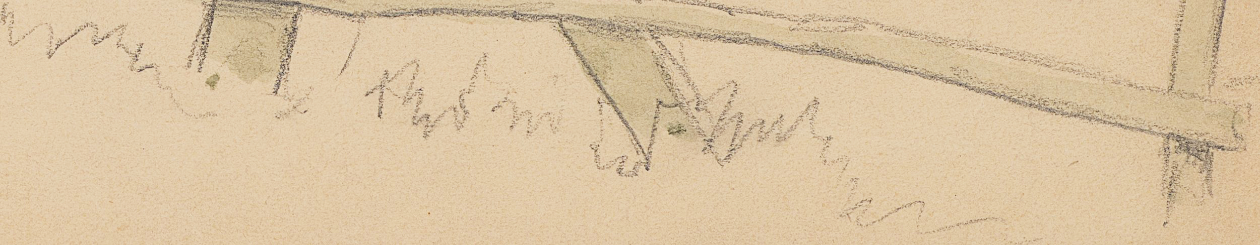 Studie einer Landschaft mit Baum und Zaun