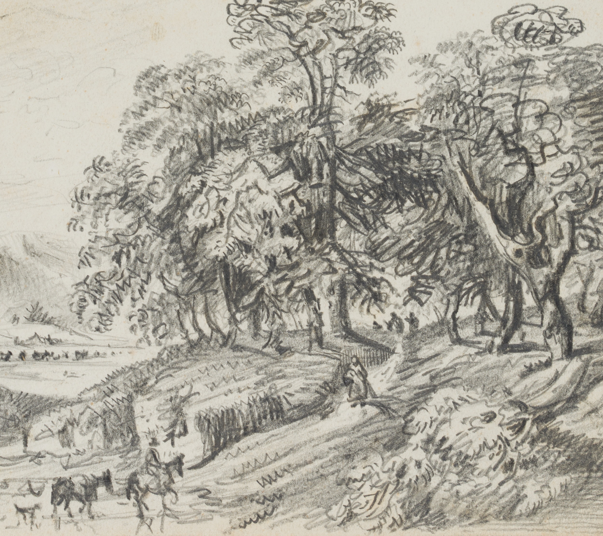 Landschaft mit belebter Landstraße