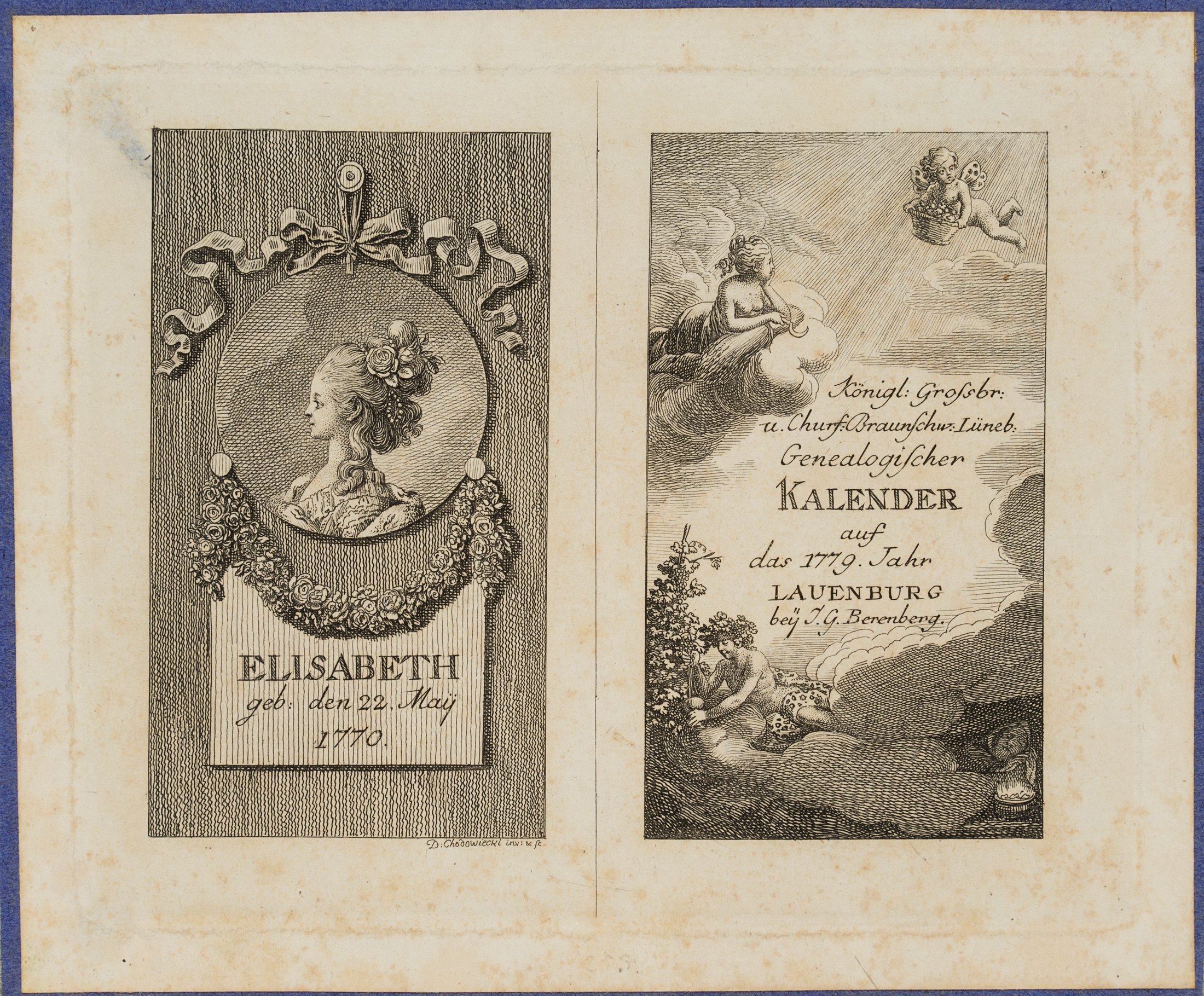 Titel und Portrait zum Lauenburger Kalender für 1779
