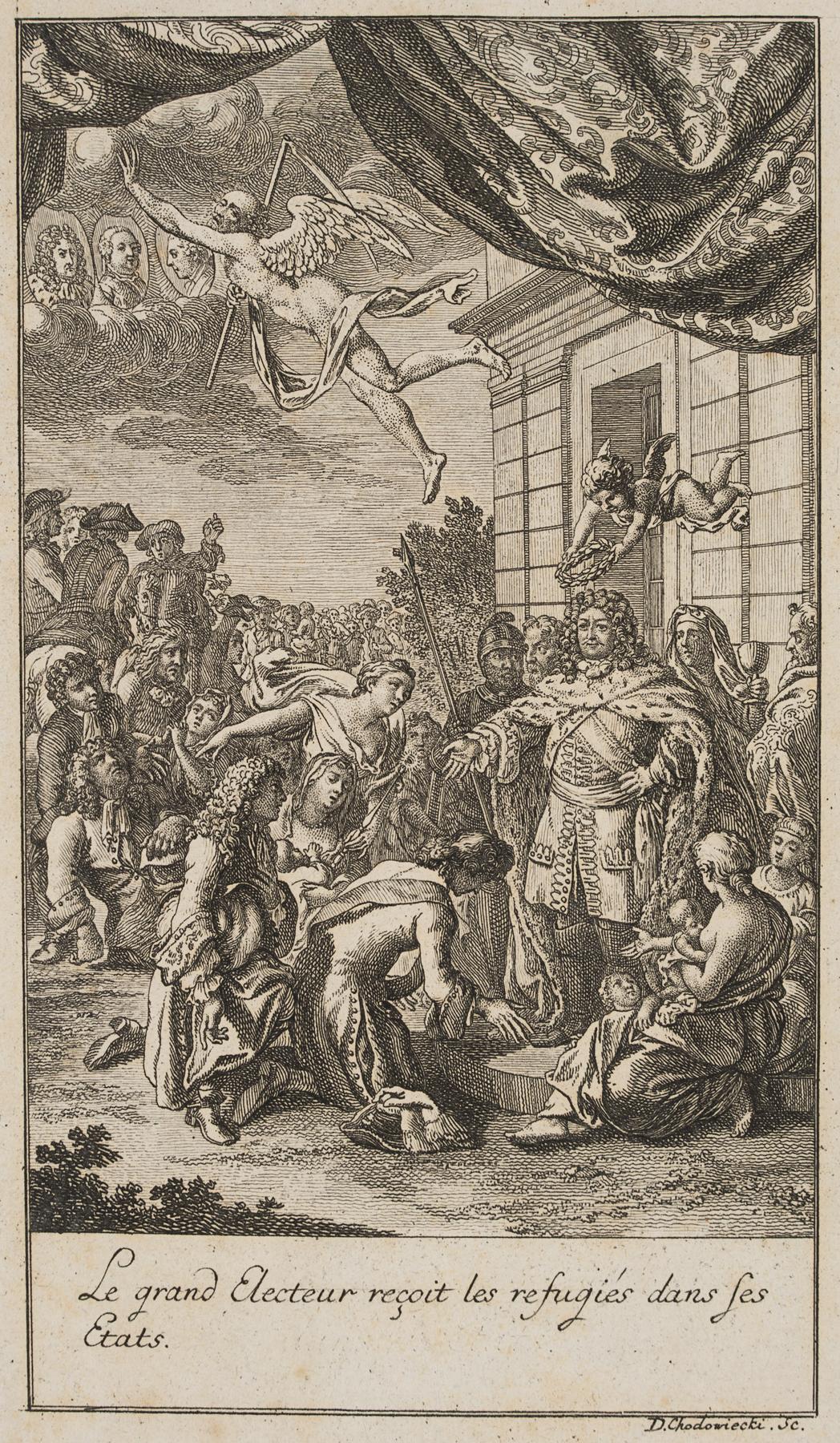 Der große Kurfürst empfängt die dankbaren Flüchtlinge