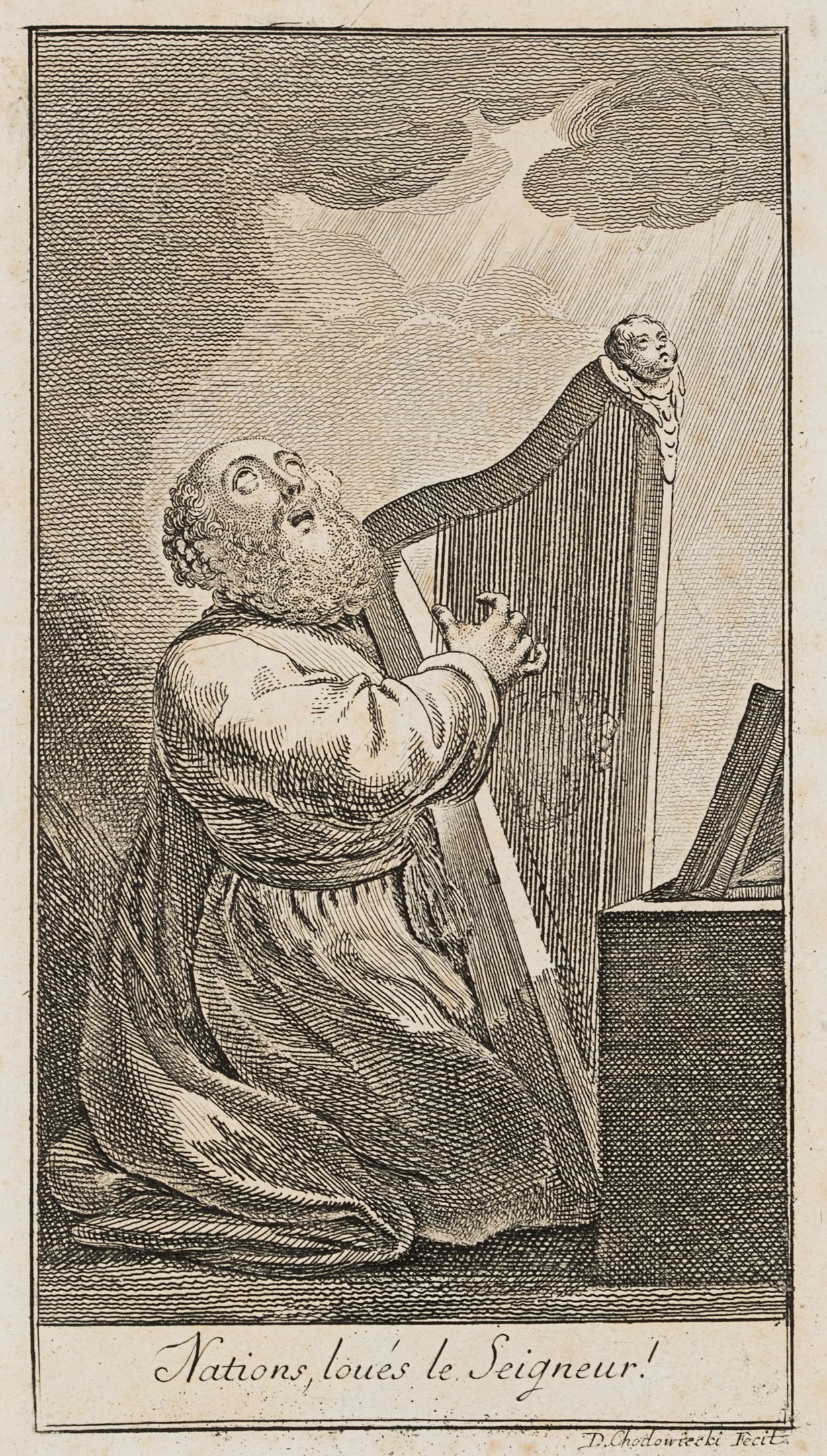 König David mit der Harfe musizierend, Titel-Kupfer zu den Psalmen