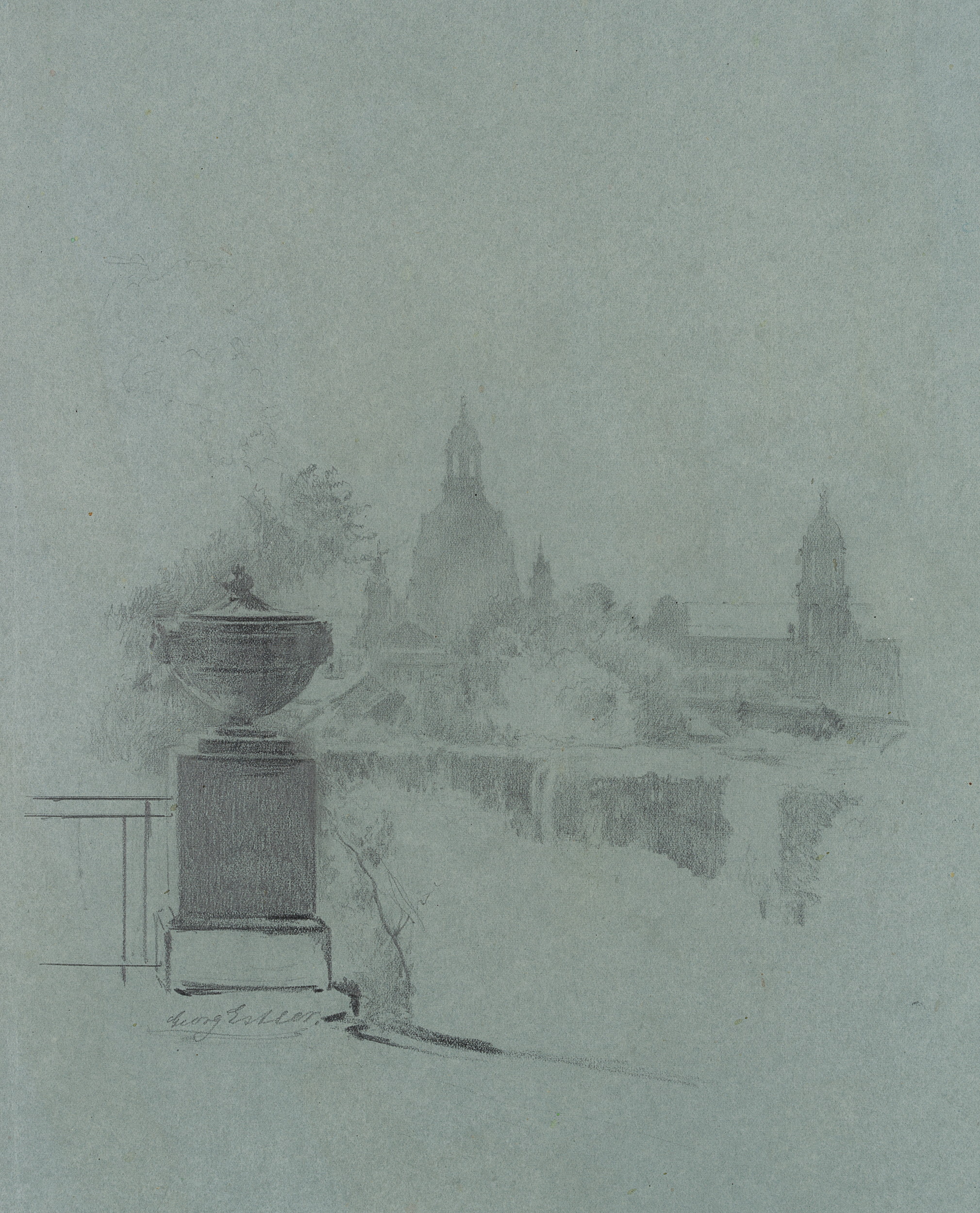 Blick vom Palaisgarten auf Dresden