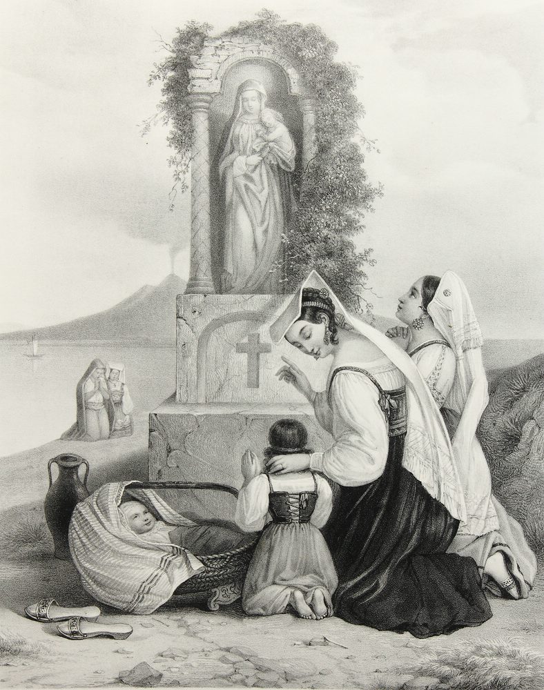 Italienerinnen bei Madonnenbild