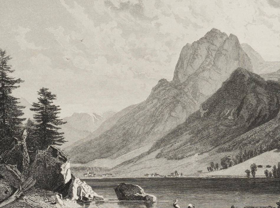 Nach F.Würthle, Landschaft am Hintersee bei Ramsau