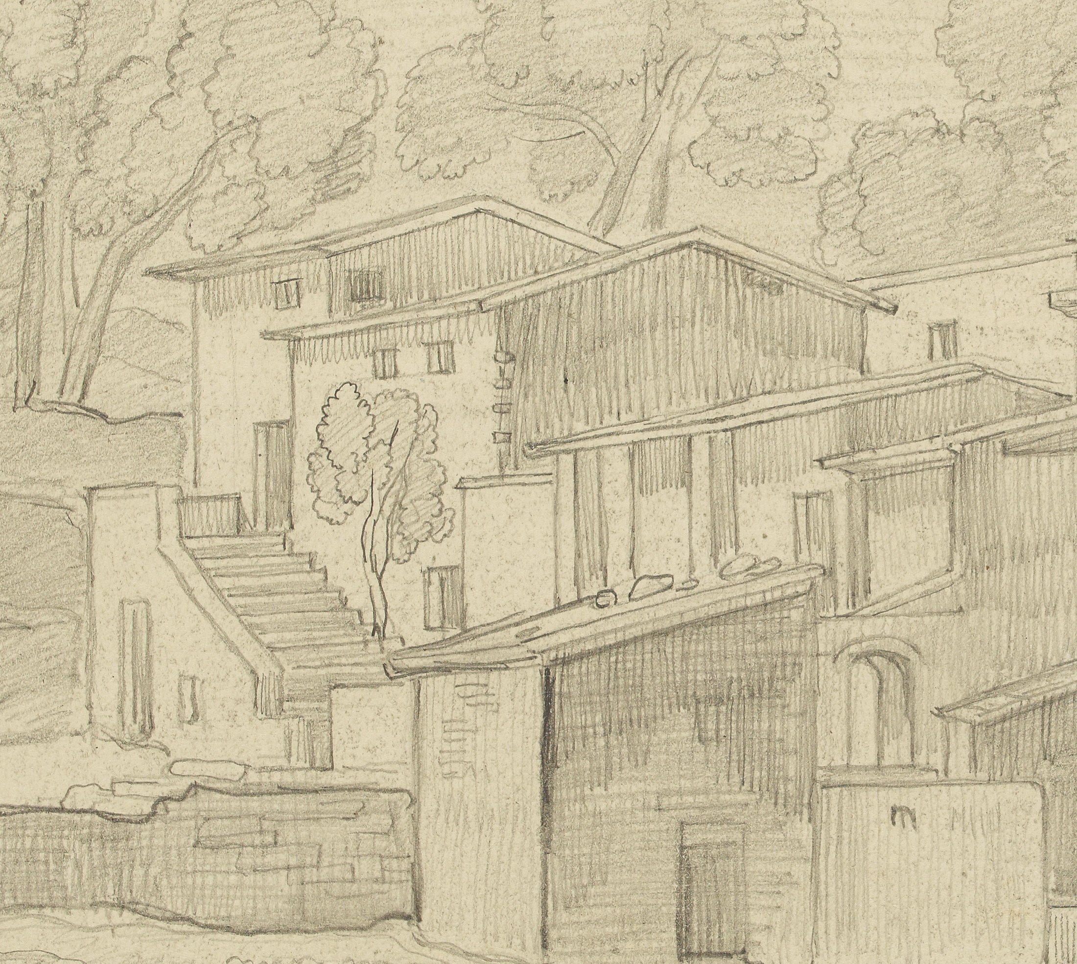 Ländliche Häusergruppe mit Loggia