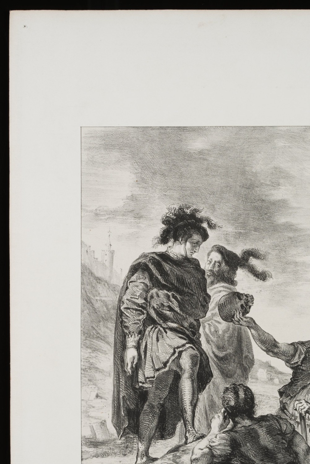 Hamlet und Horatio auf dem Friedhof mit dem Schädel des Yorick