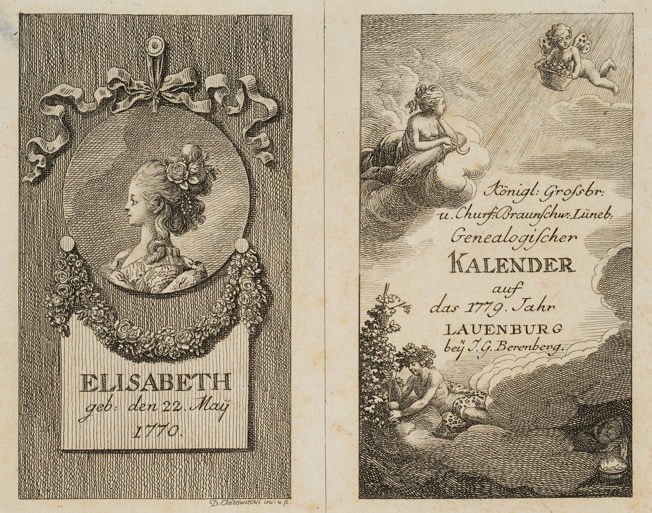 Titel und Portrait zum Lauenburger Kalender für 1779