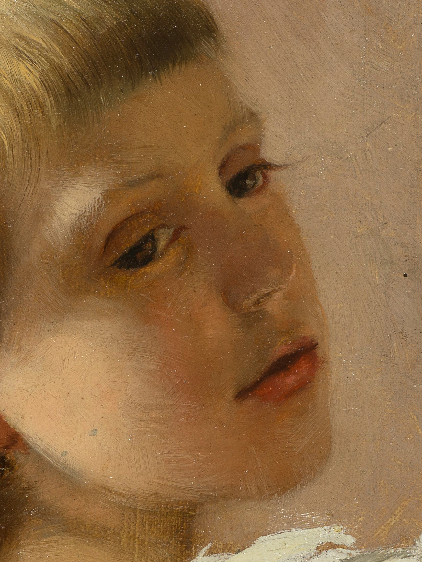 Mädchenporträt mit blauer Schleife
