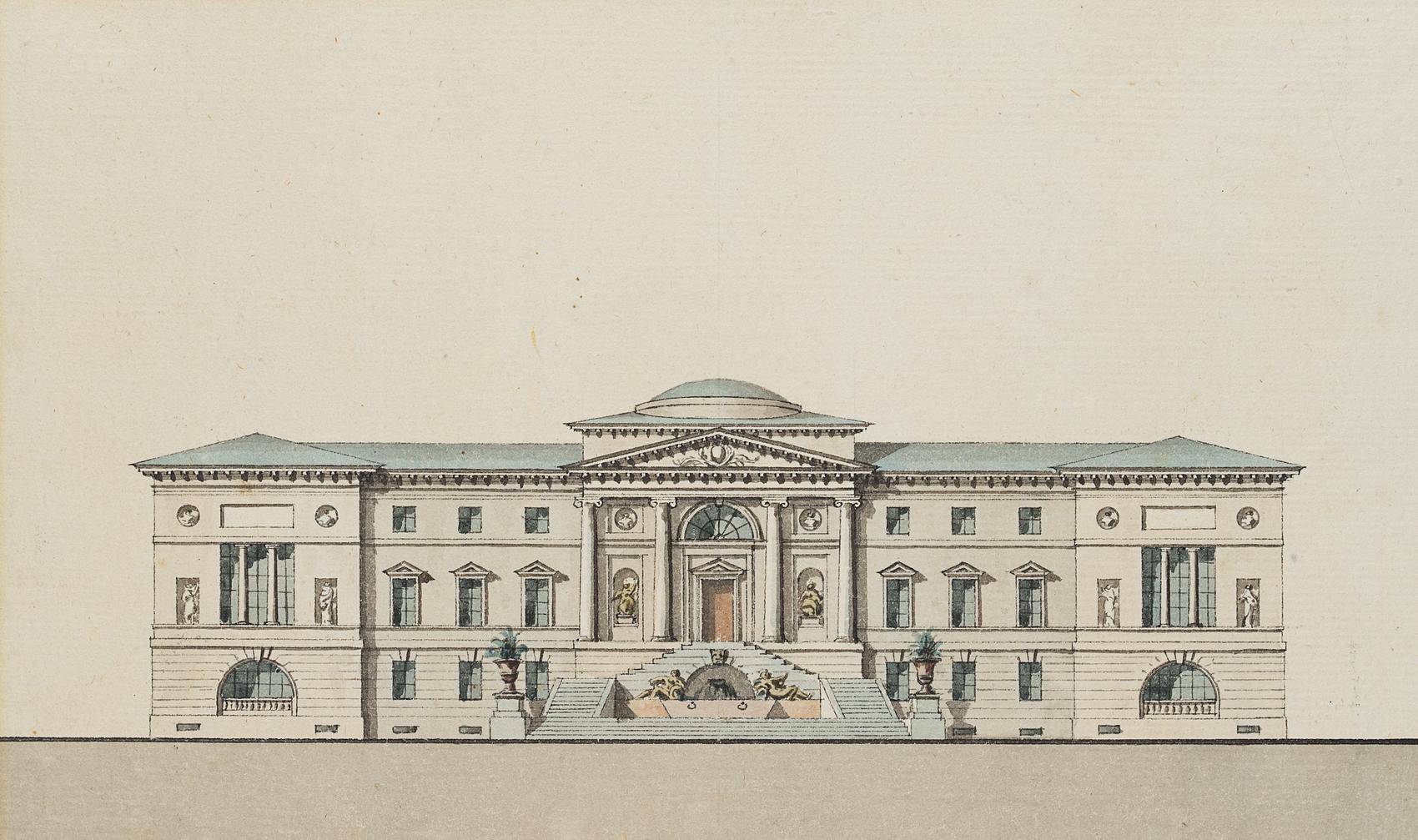 Entwurf einer klassizistischen Schlossfassade