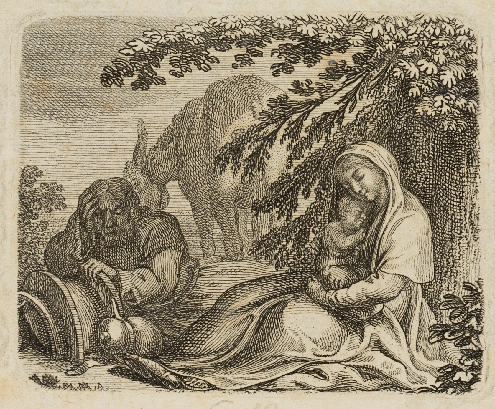 Die Ruhe der heiligen Familie auf der Flucht nach Aegypten