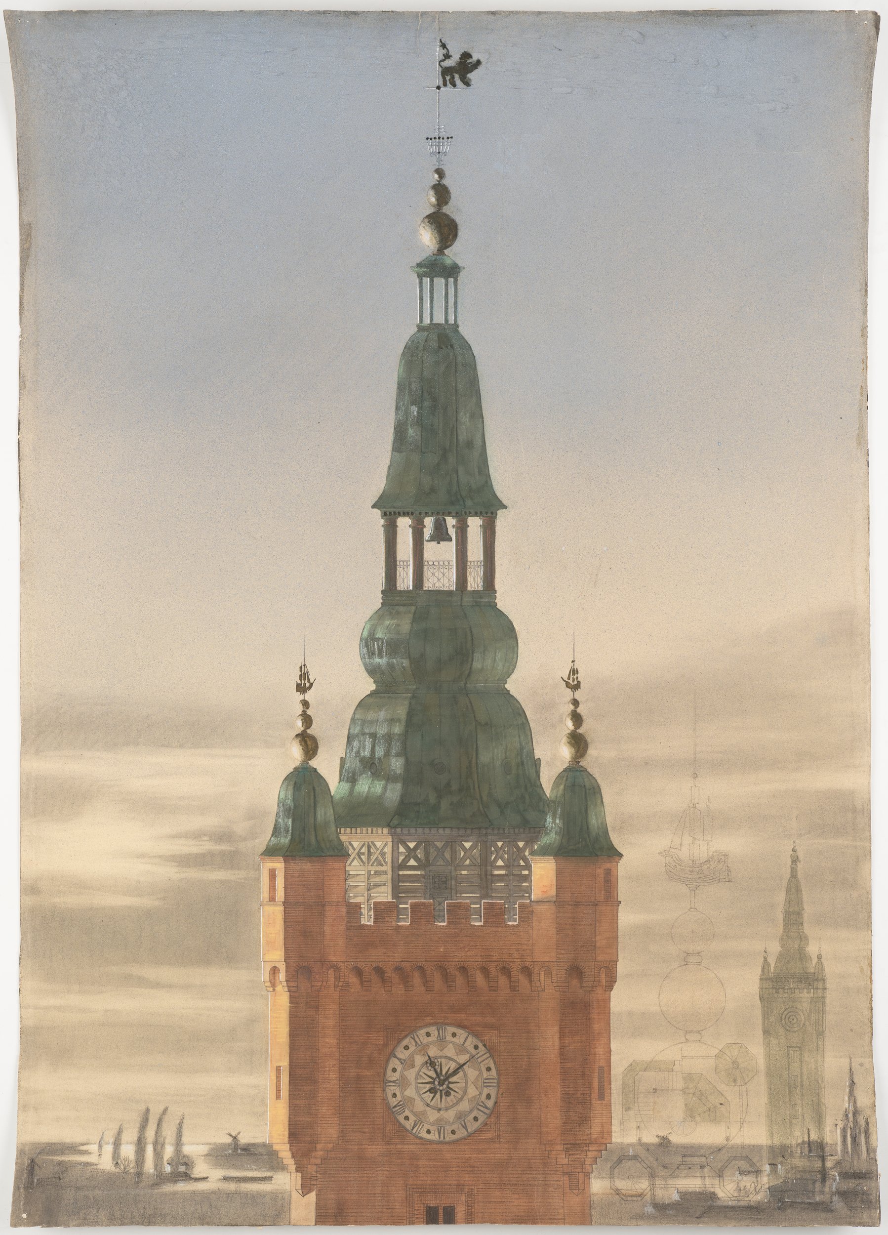 Ansicht eines Kirchturms, St.-Georgen-Kirche Wismar(?)