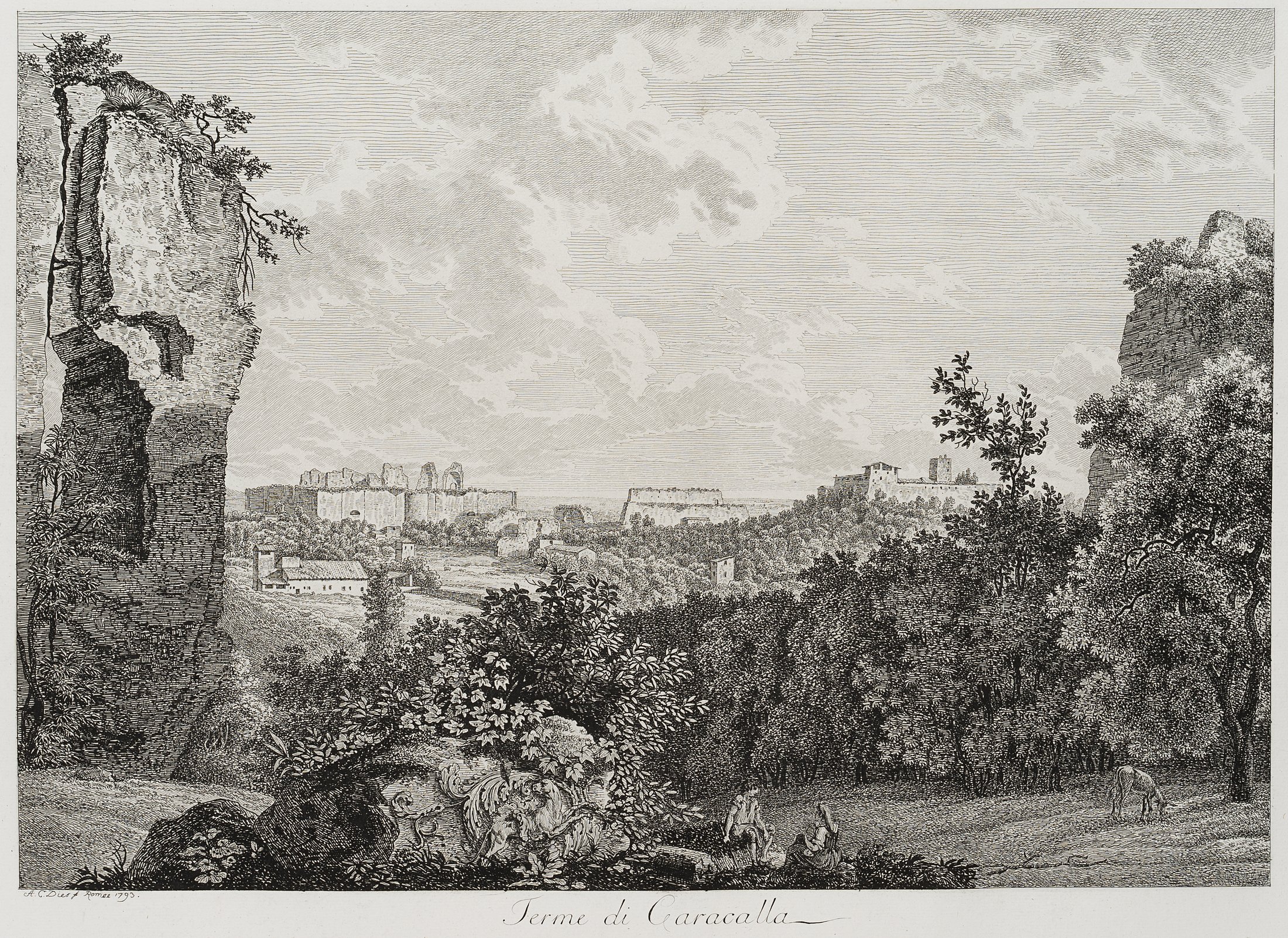 Ansicht der Caracalla-Thermen in Rom