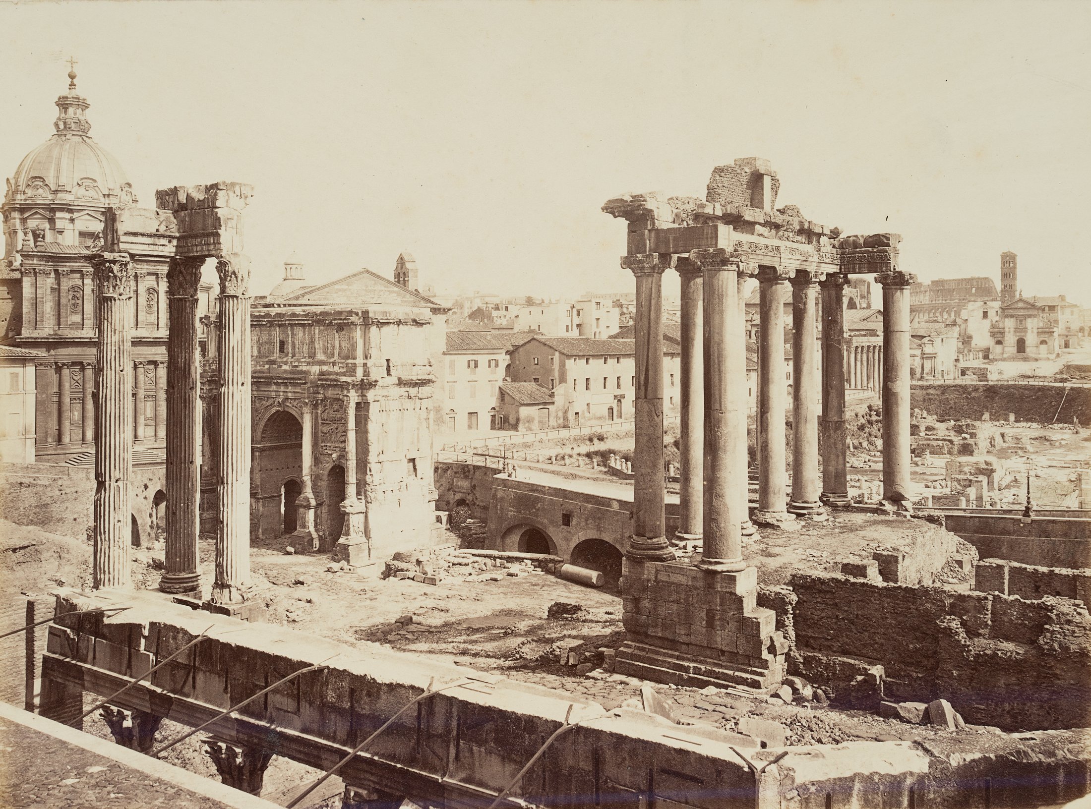 Das Forum Romanum vom Kapitol zum Septimius-Severus-Bogen und Saturntempel
