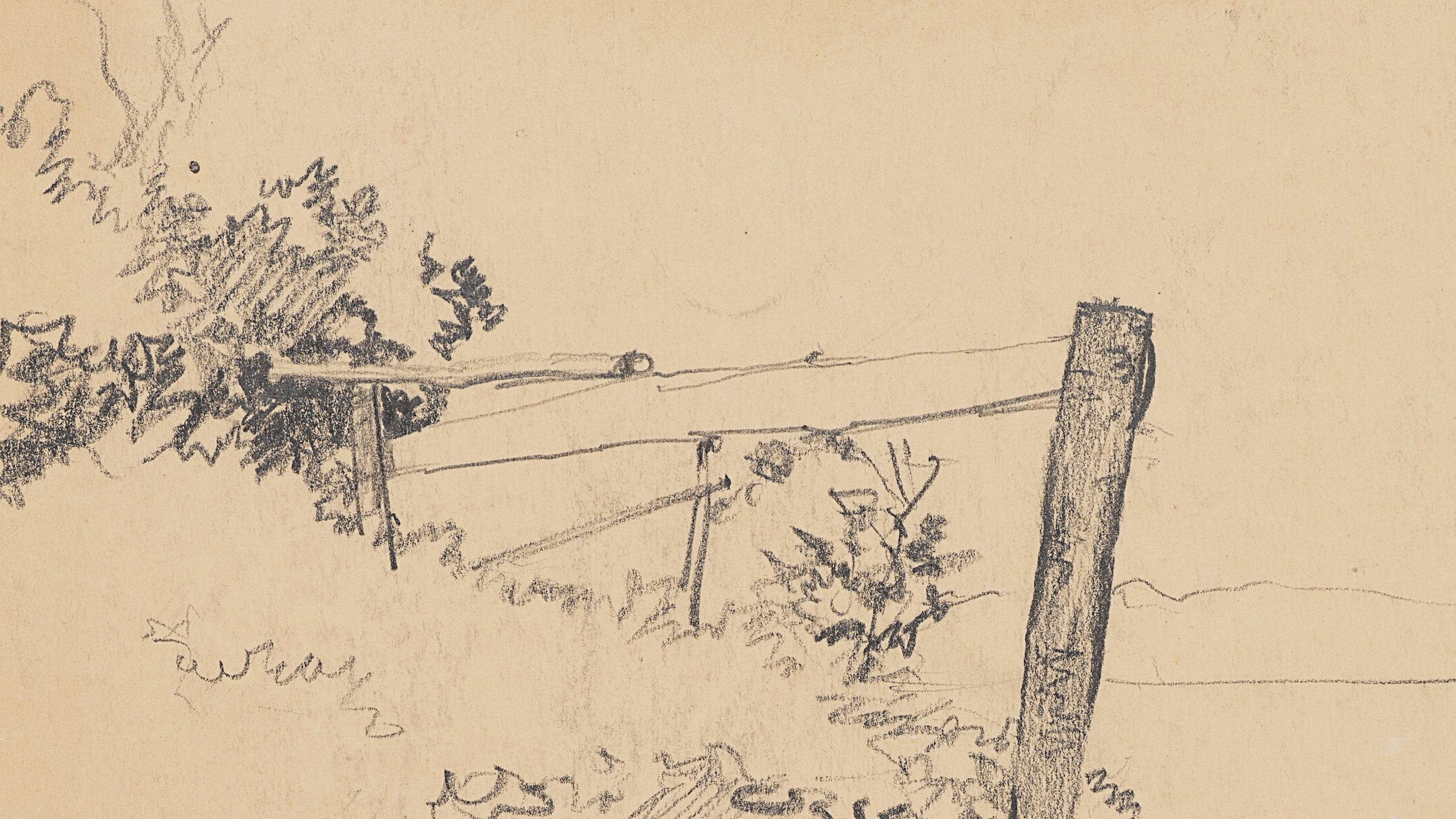 Doppelseitiges Blatt mit Landschaftsskizzen