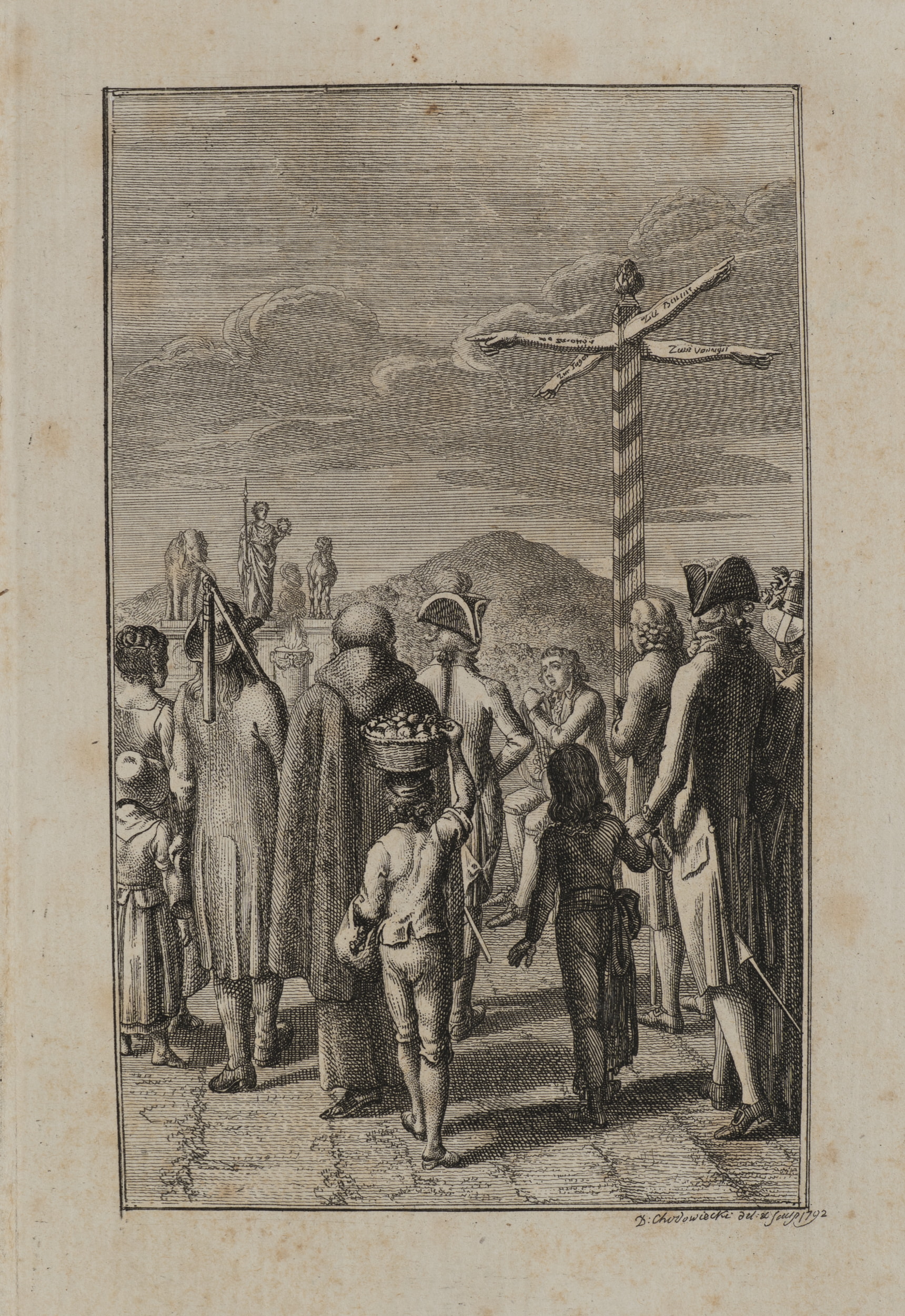Der Dichter am Wegkreuz zur Tugend