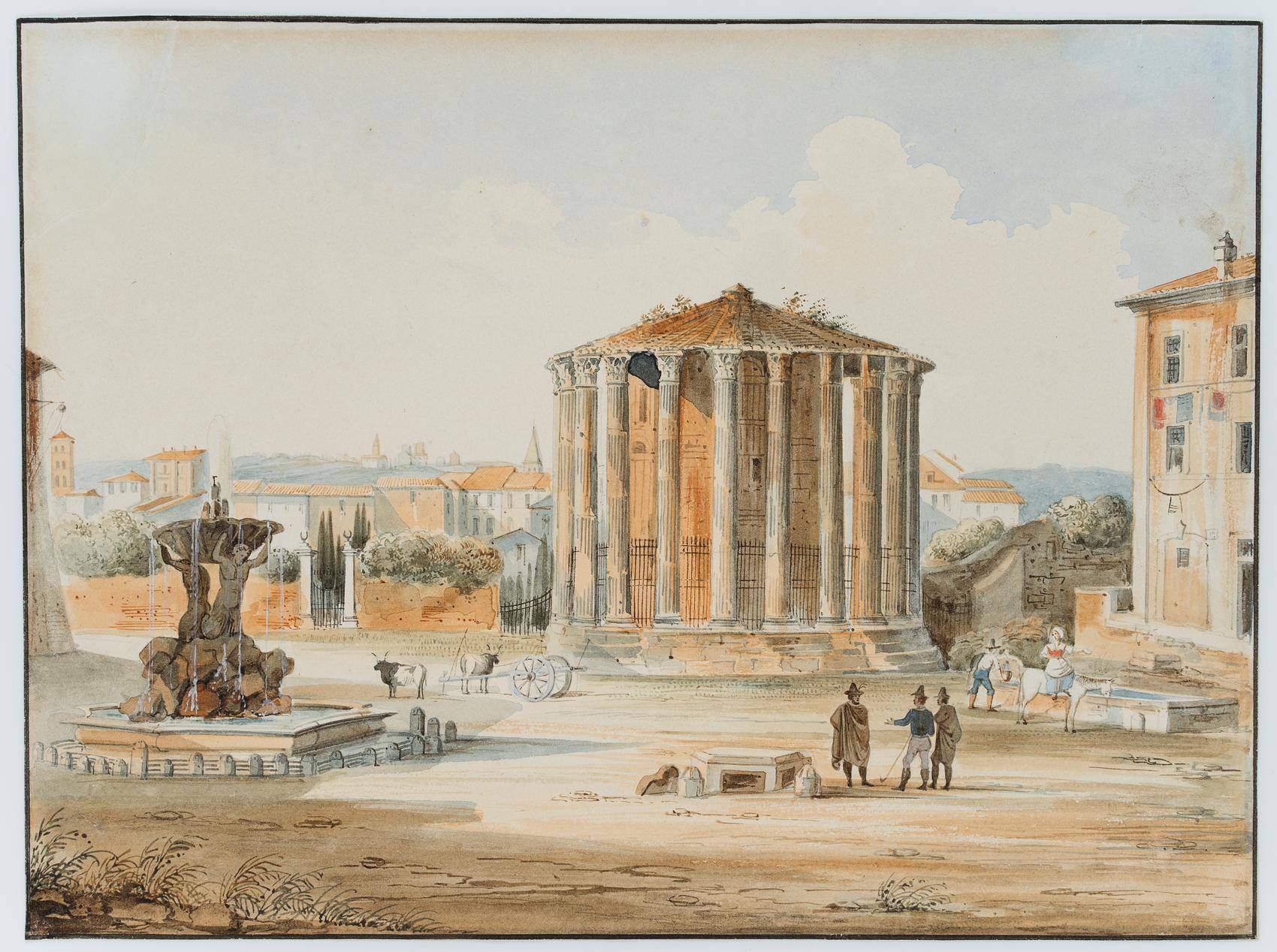 Der Rundtempel auf dem Forum Boarium am Tiber in Rom