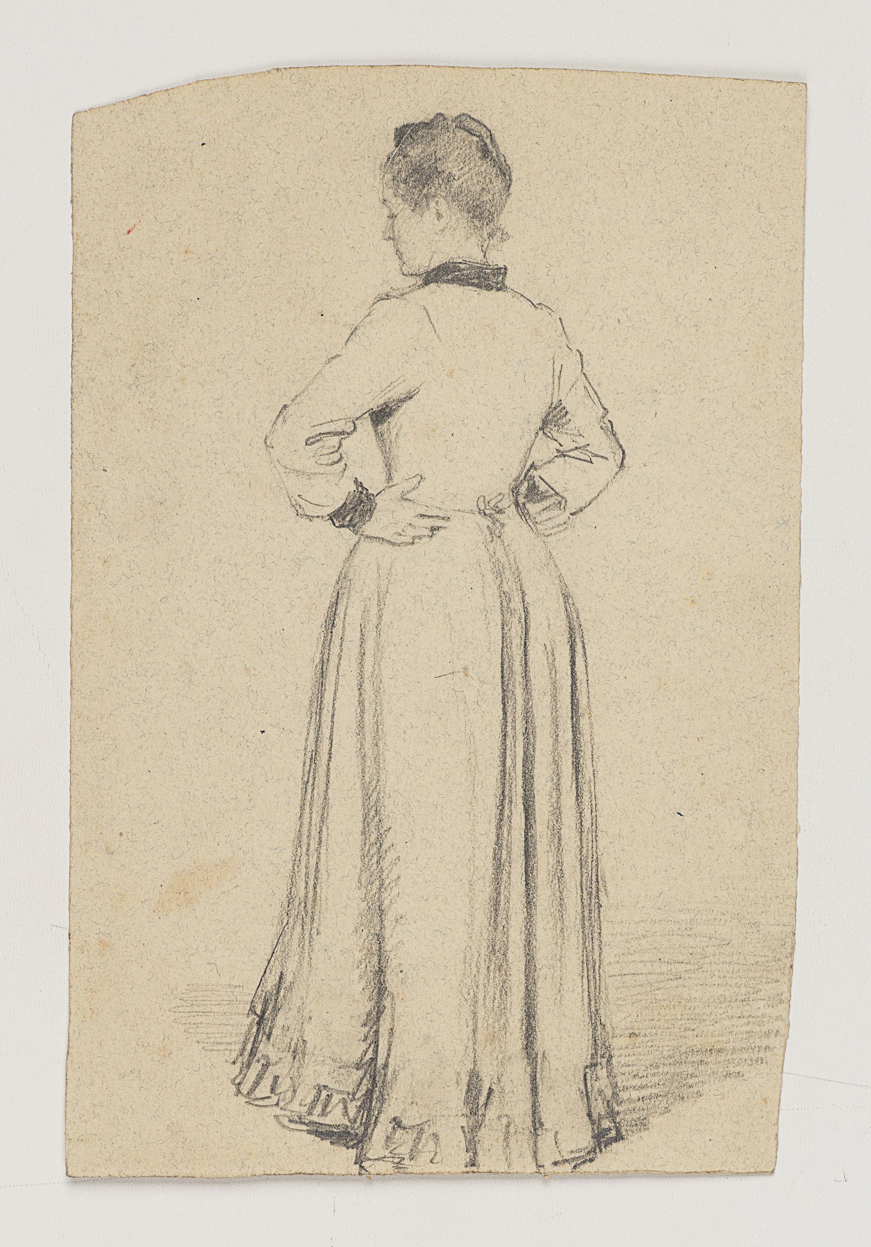Stehende Frau von hinten