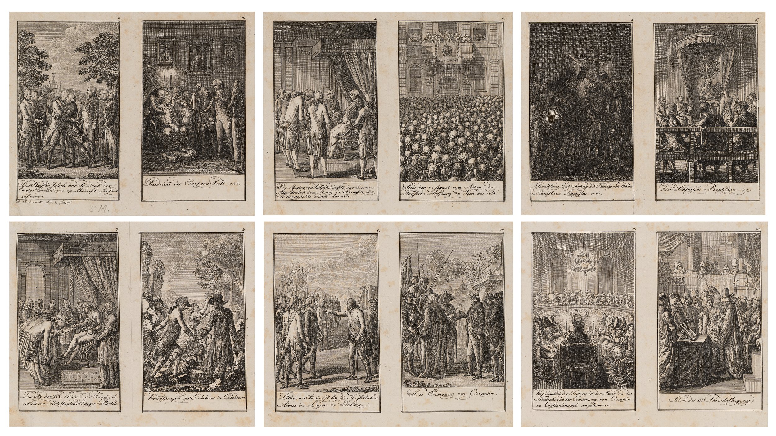 12 Blätter Darstellungen aus der neuen Geschichte