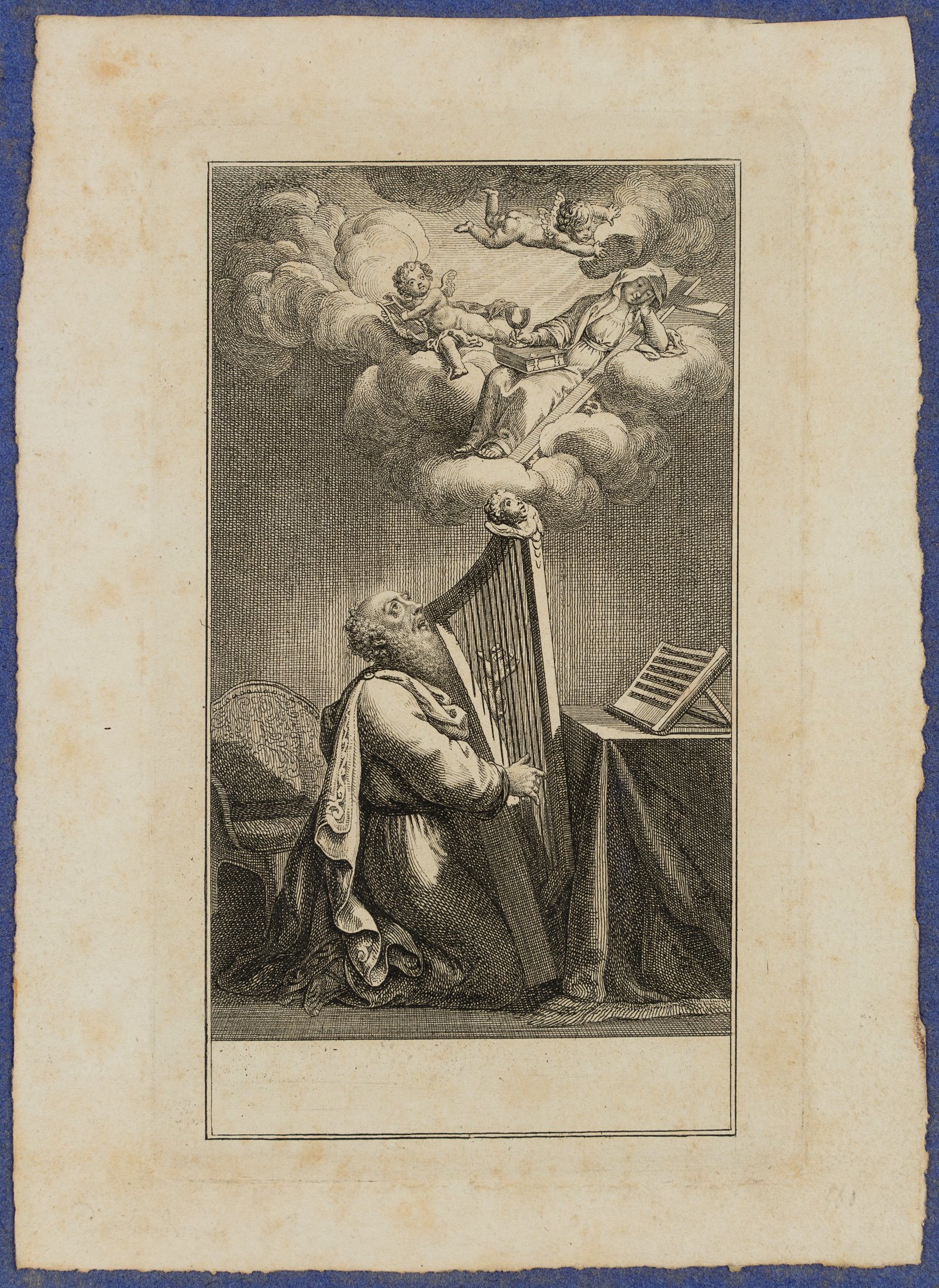 König David mit der Harfe musizierend