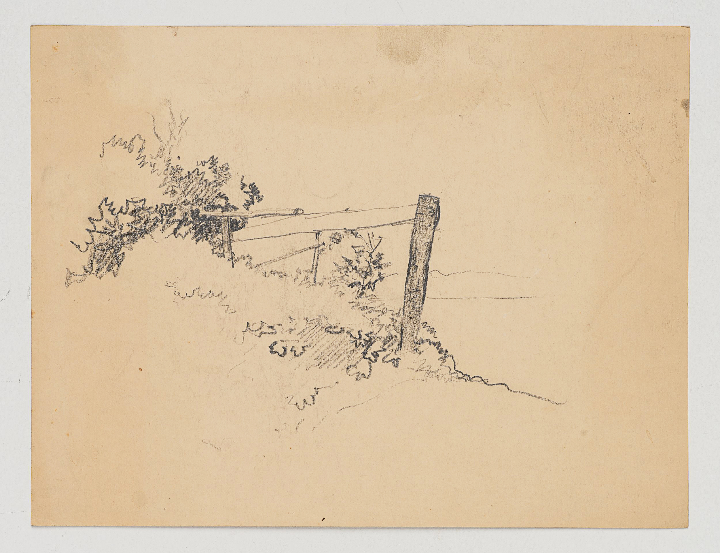 Doppelseitiges Blatt mit Landschaftsskizzen