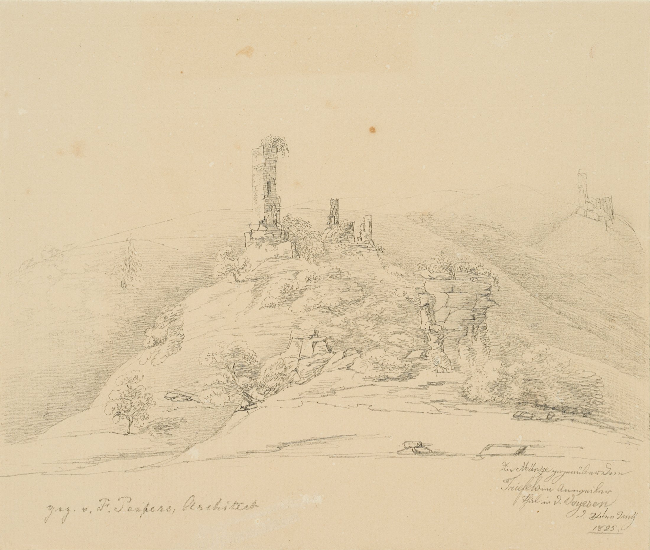 Blick auf die Ruine Burg Scharfenberg (gen.: "Münz")