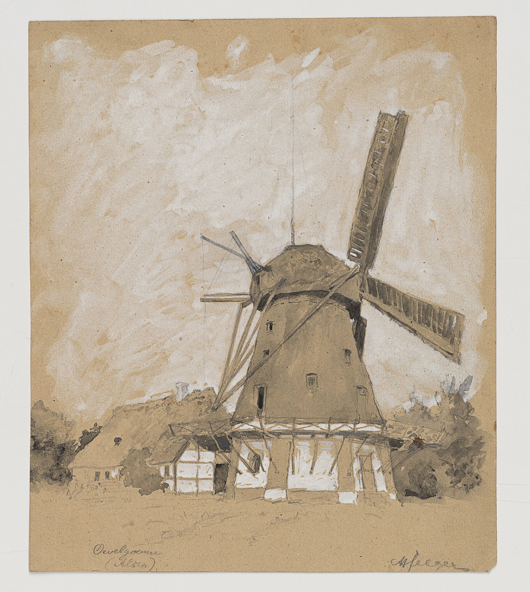 Studie einer Windmühle in Övelgönne