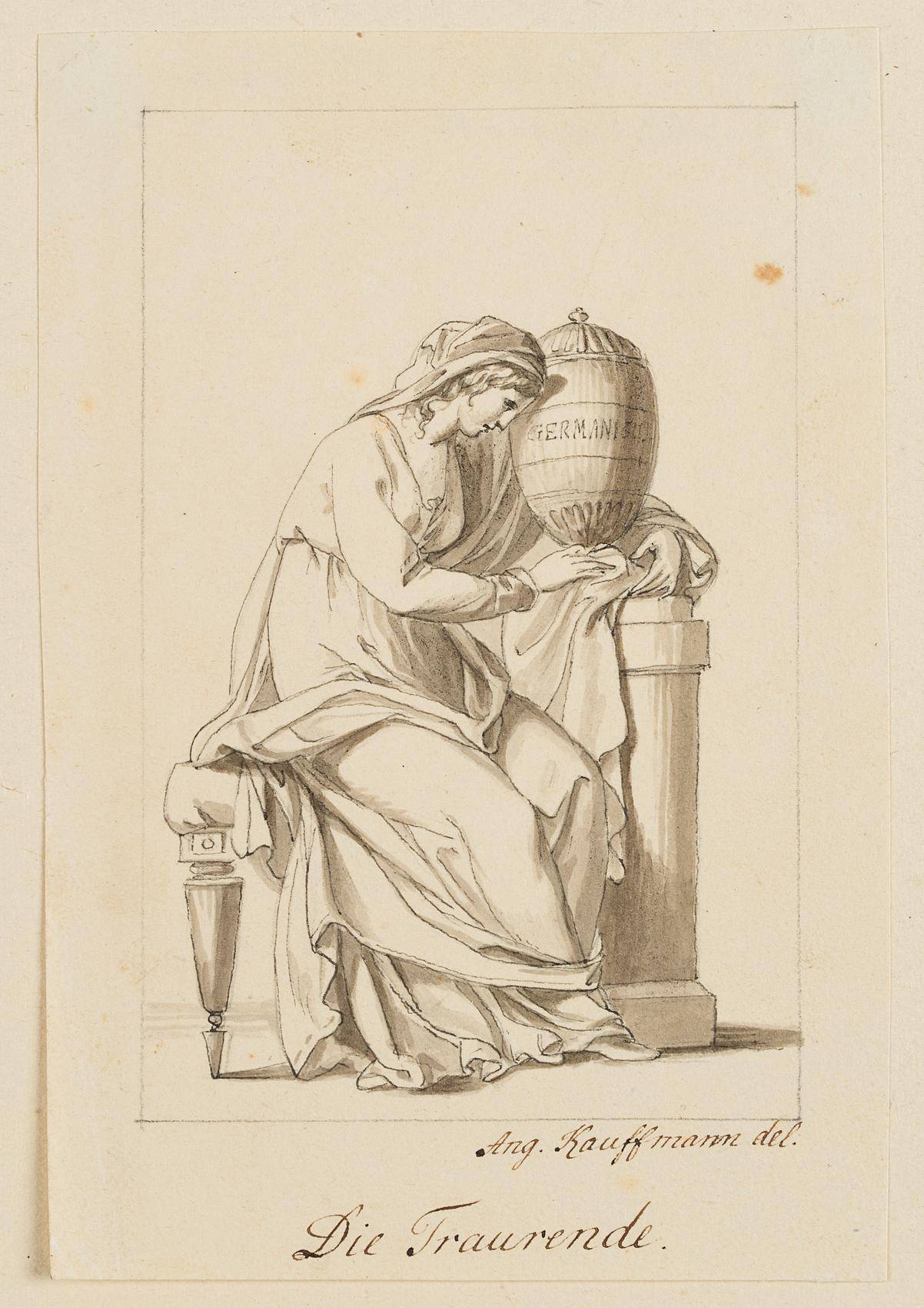 Kopie nach. Die Trauernde. Ludwig Friedrich Schnell (um 1790 Darmstadt - 1834 Karlsruhe) zugeschrieb