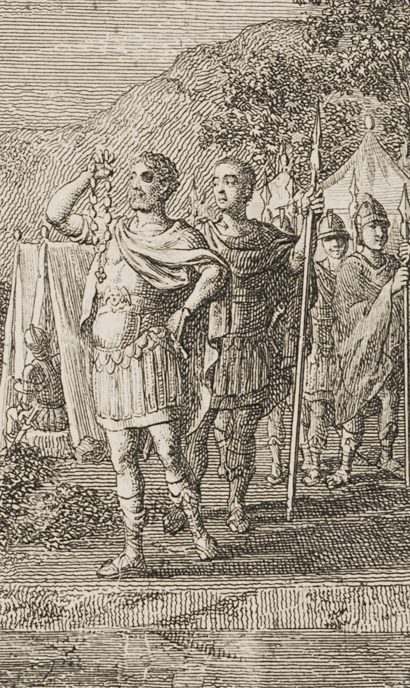 Arminius und Varus nach der Schlacht im Teutoburger Wald