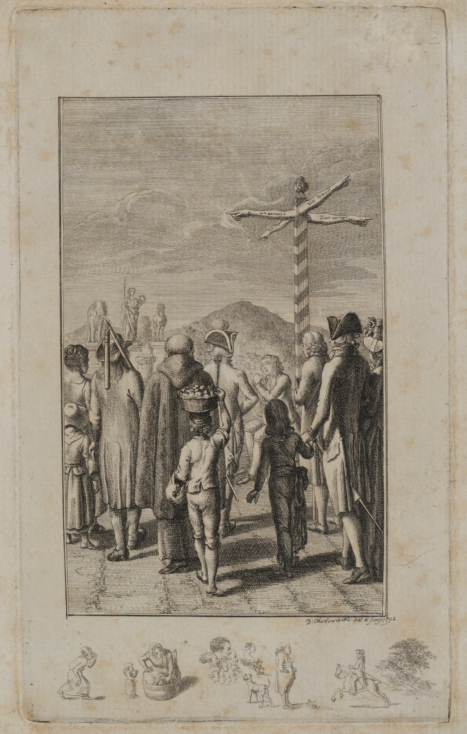 Der Dichter am Wegkreuz zur Tugend