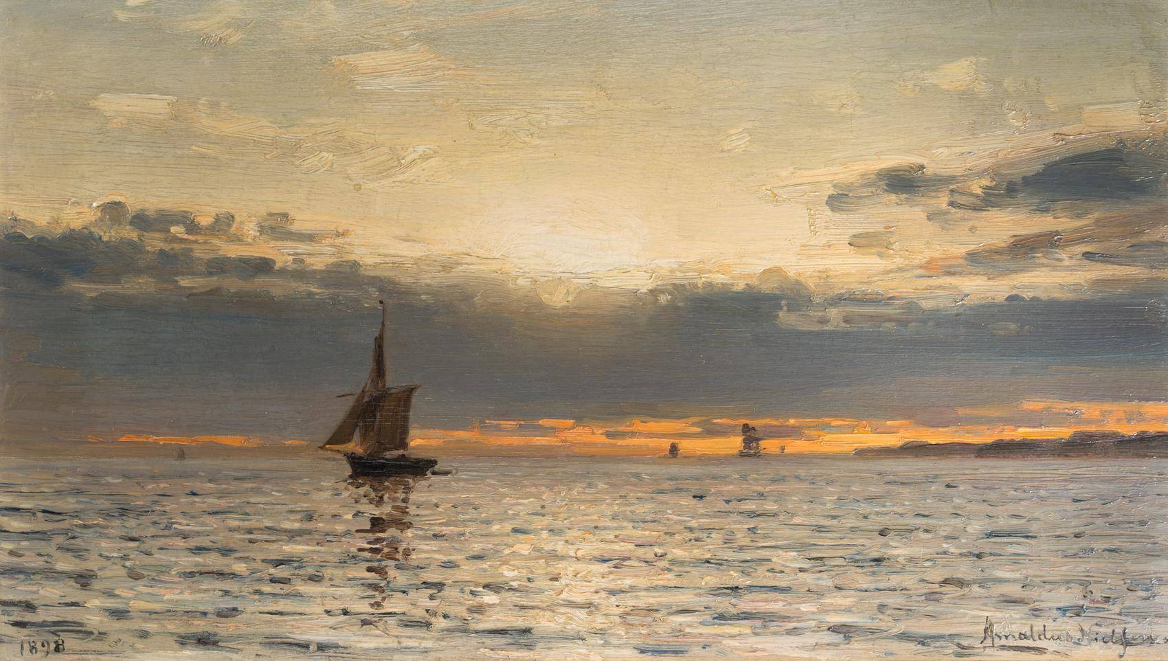 Segelboot im Abendrot