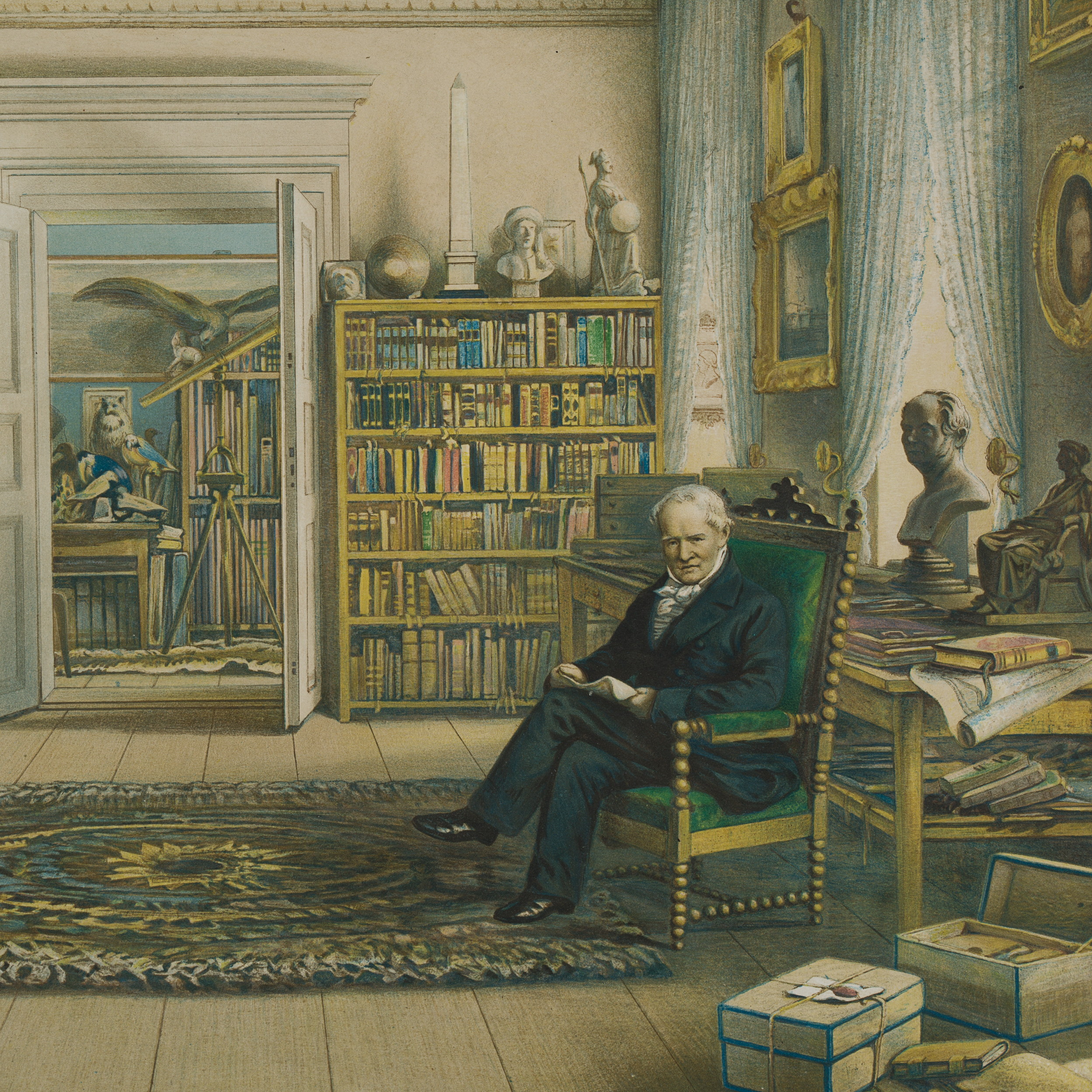 Alexander von Humboldt in seiner Bibliothek