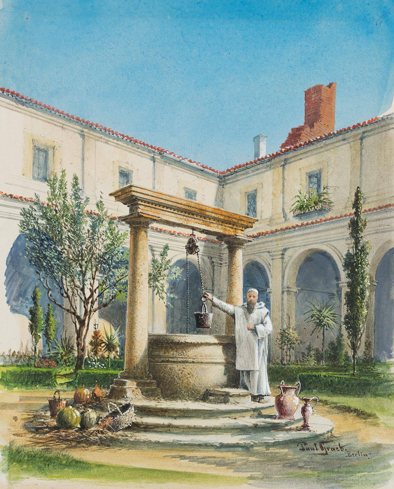 Mönch am Brunnen