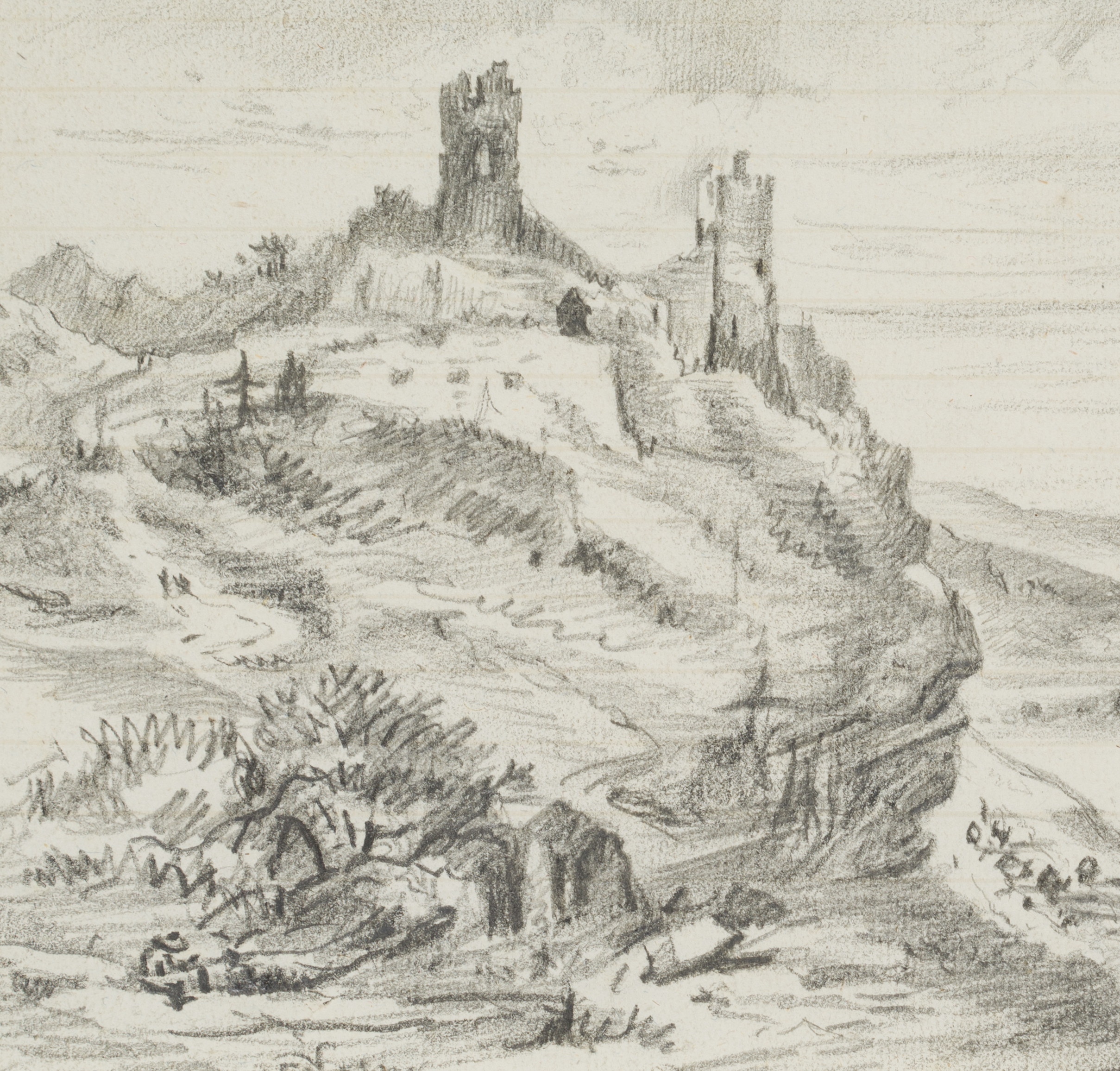 Berglandschaft mit Burgruine