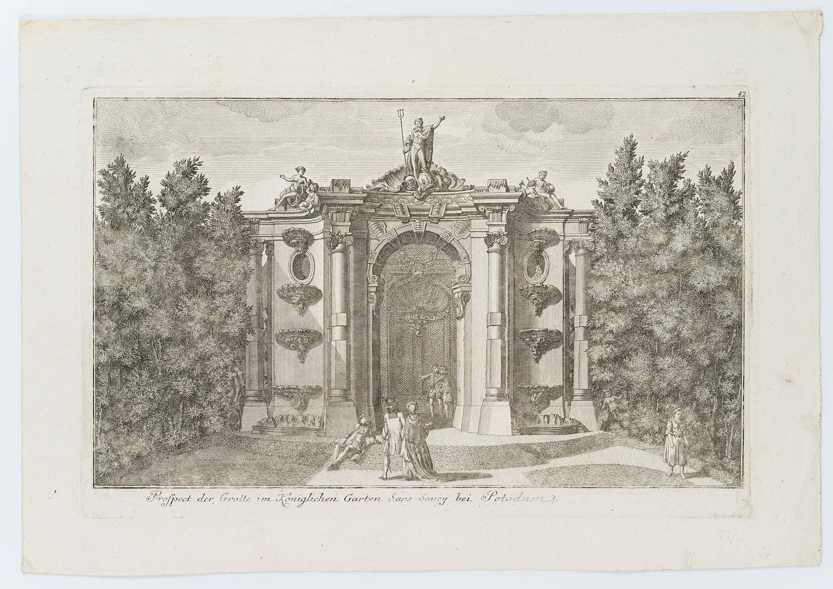 Ansicht der Grotte im Königlichen Garten von Sanssouci bei Potsdam