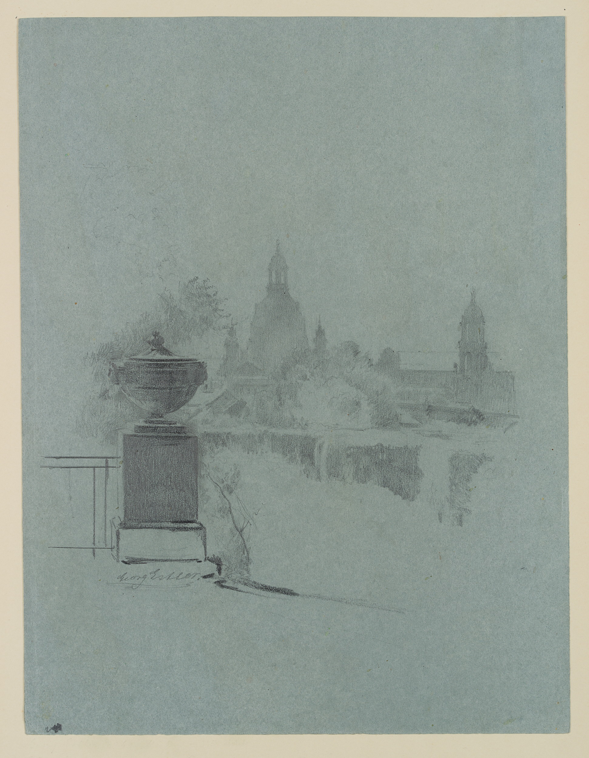 Blick vom Palaisgarten auf Dresden