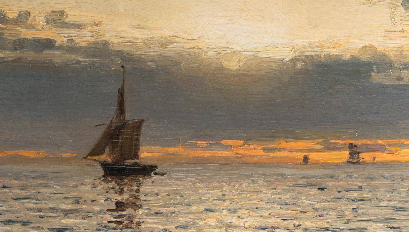 Segelboot im Abendrot
