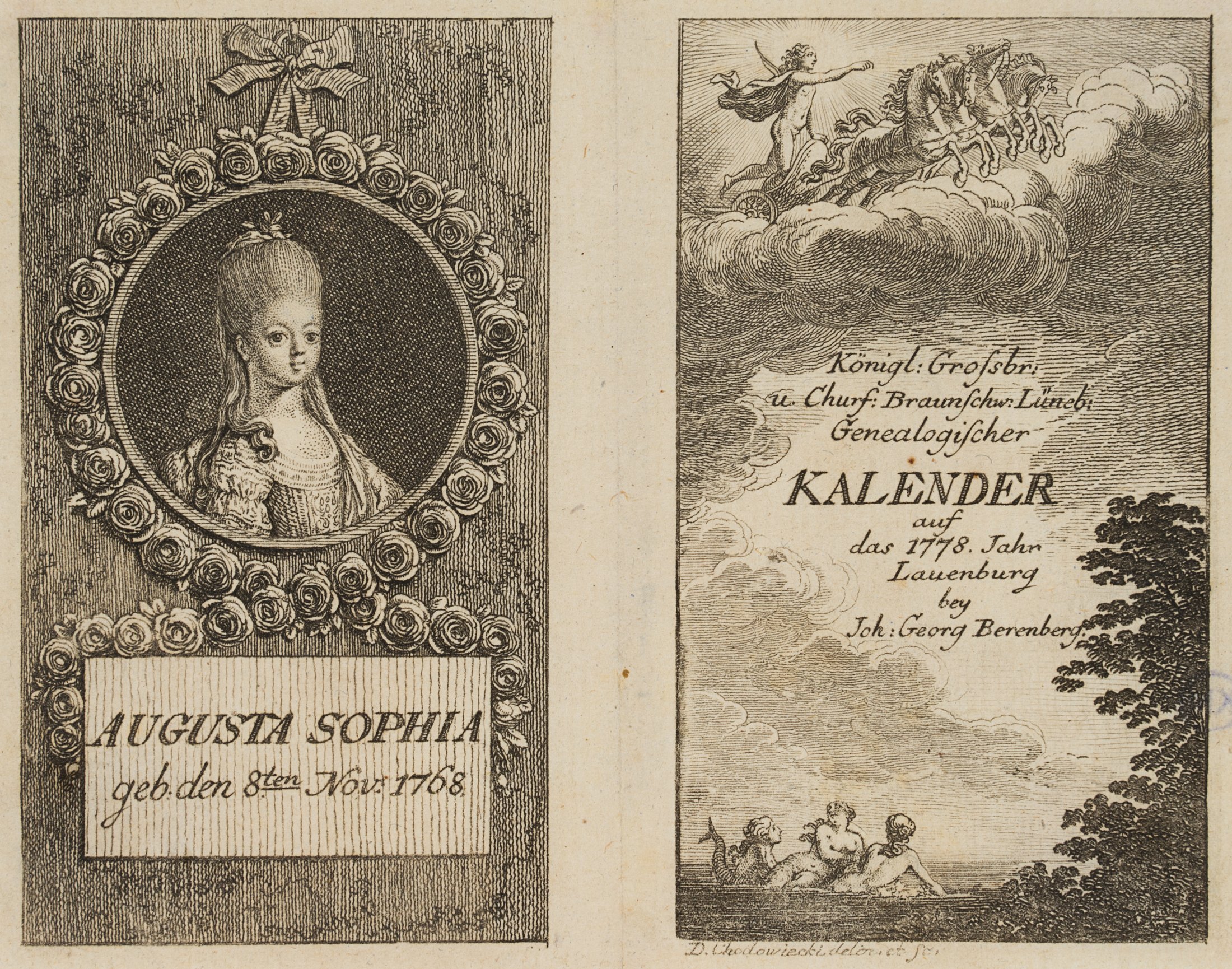 Titel und Portrait zum Lauenburger genealogischen Kalender für 1778