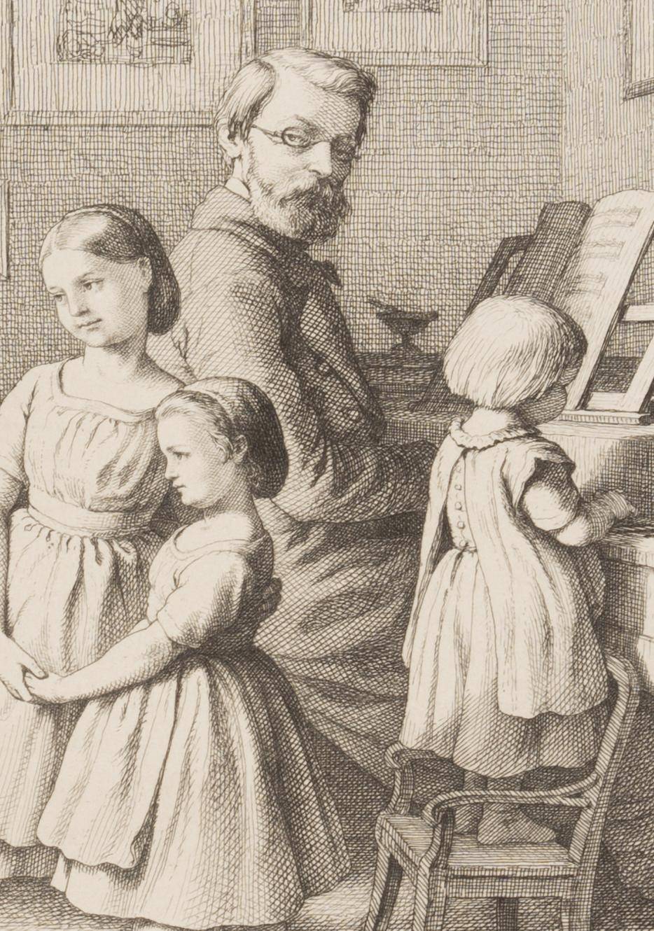 Familienglück in Stube mit Piano