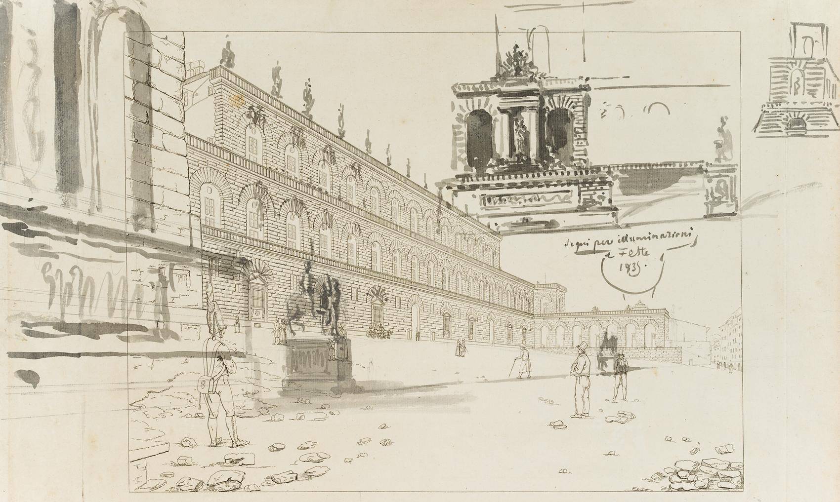Ansicht der Piazza Pitti in Florenz