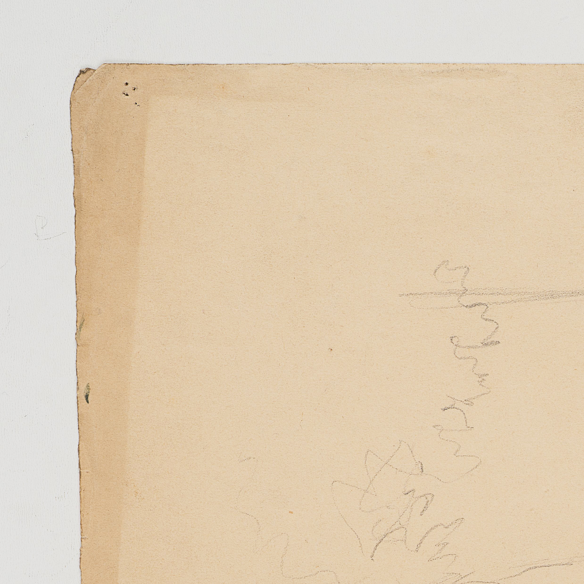 Studie einer Landschaft mit Baum und Zaun